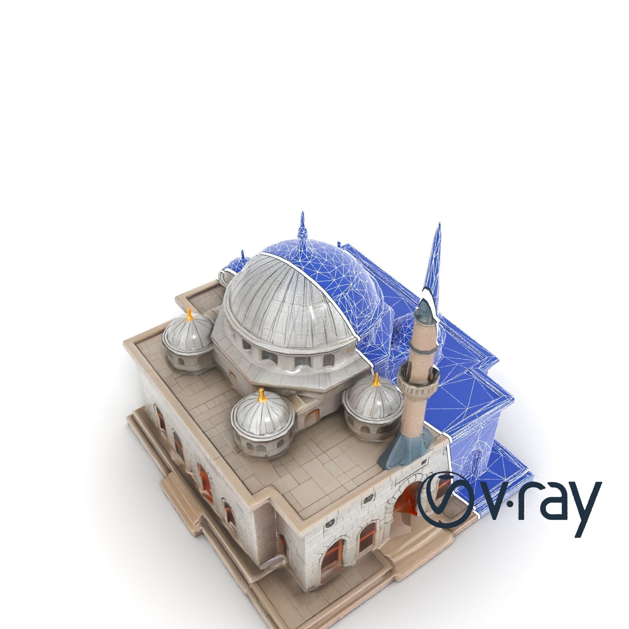 Stone Mosque Architectural model pack Low-poly 3D model_14