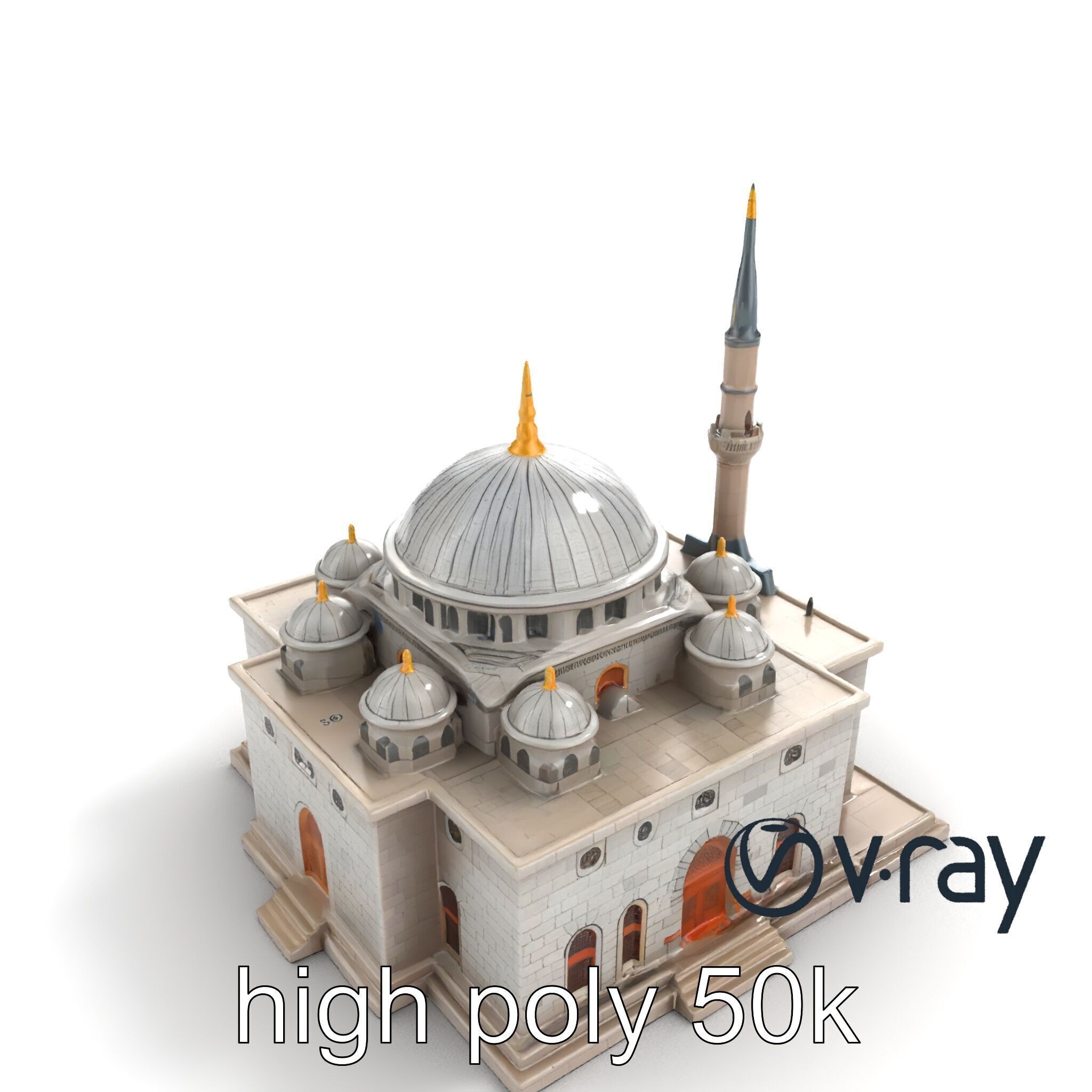Stone Mosque Architectural model pack Low-poly 3D model_29