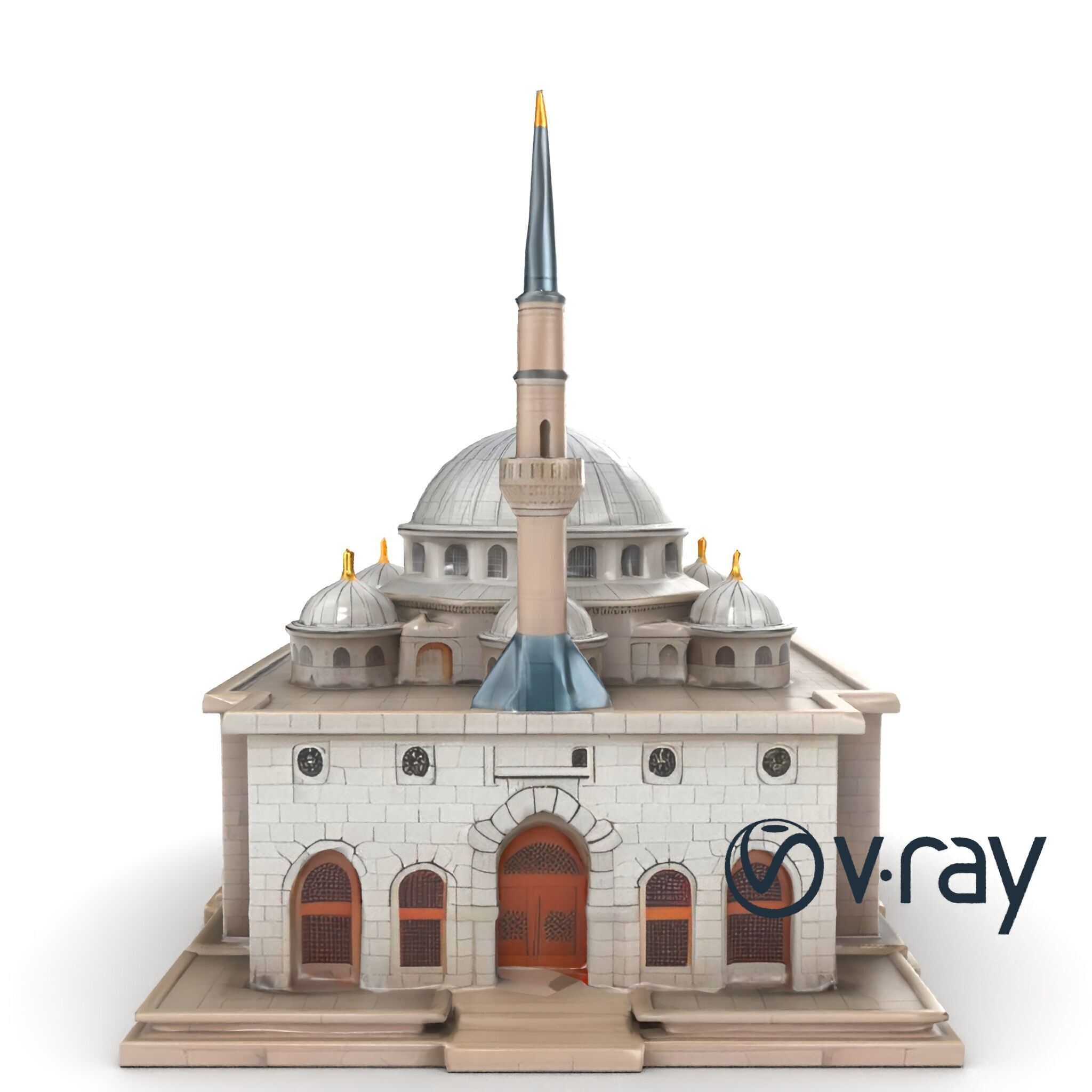 Stone Mosque Architectural model pack Low-poly 3D model_26