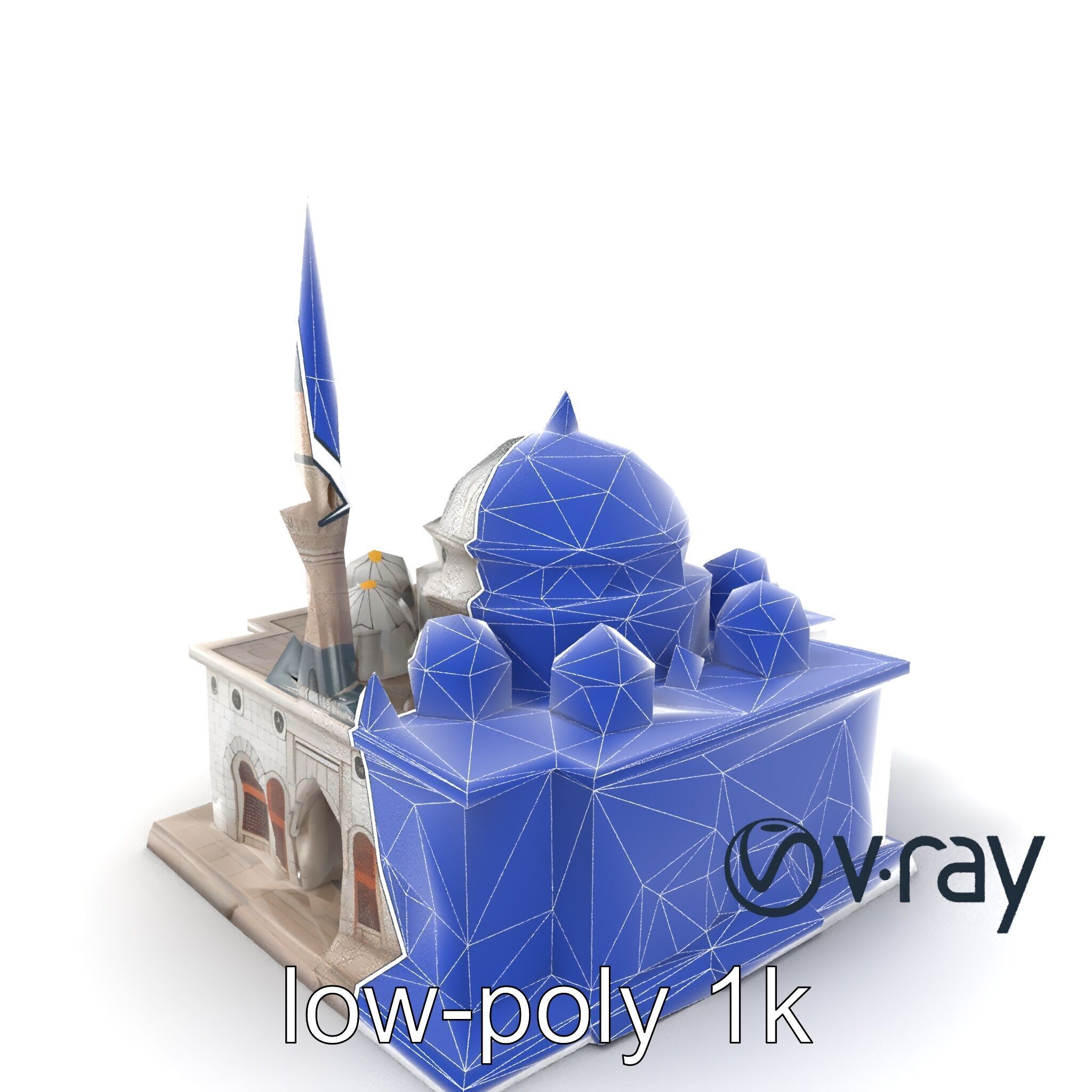 Stone Mosque Architectural model pack Low-poly 3D model_5