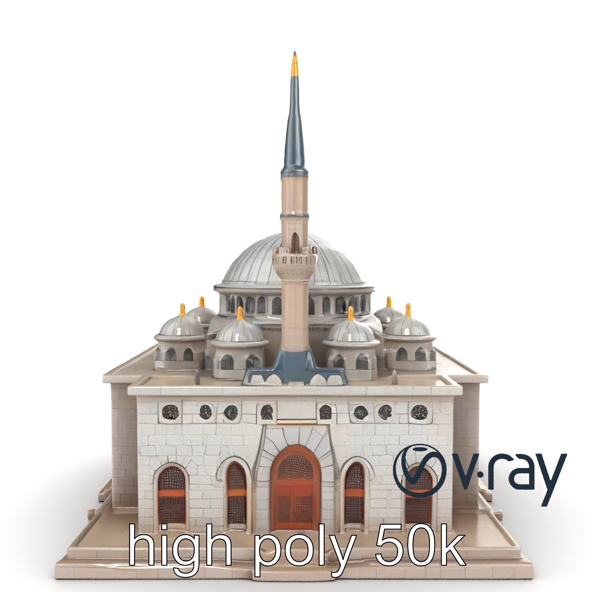 Stone Mosque Architectural model pack Low-poly 3D model_22