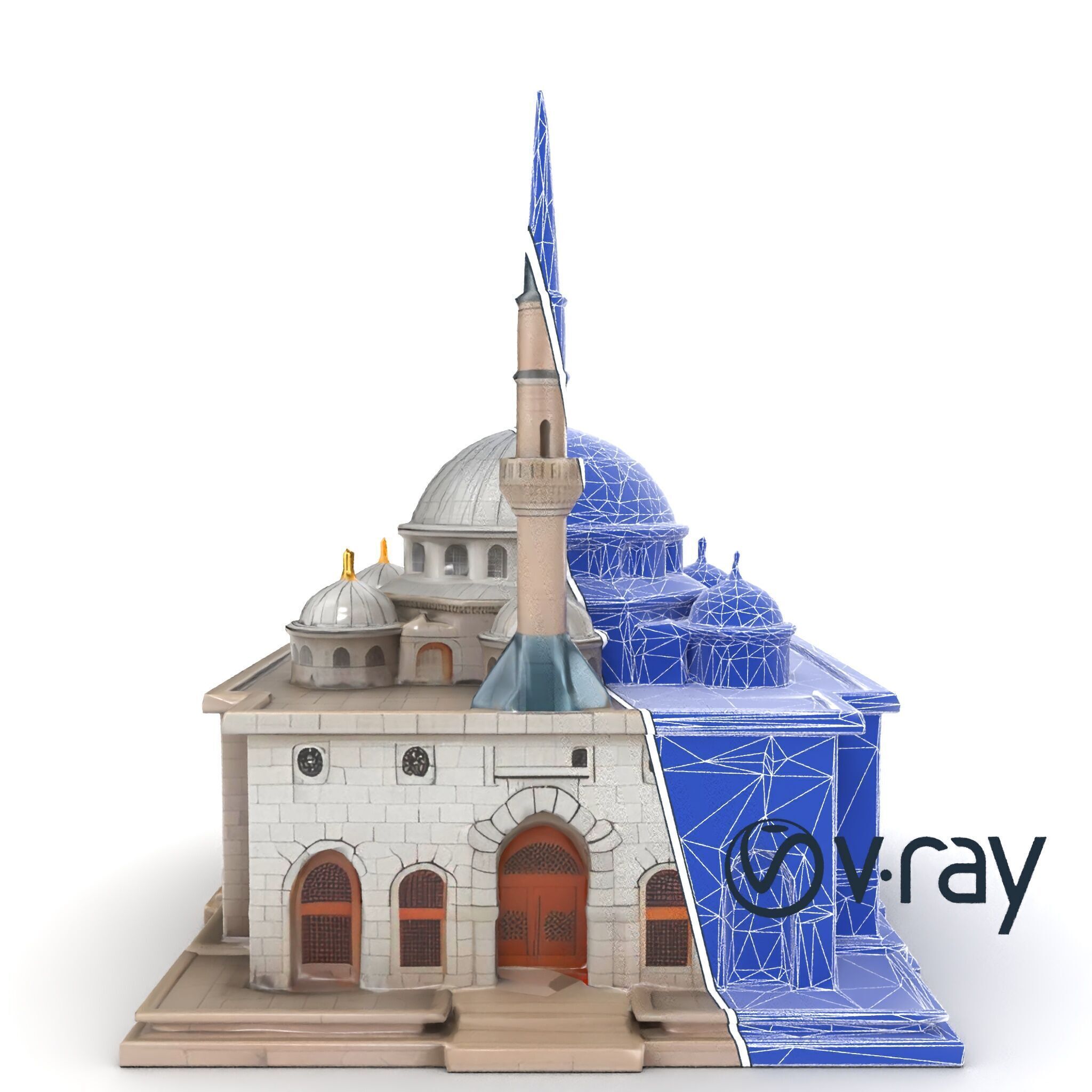 Stone Mosque Architectural model pack Low-poly 3D model_20