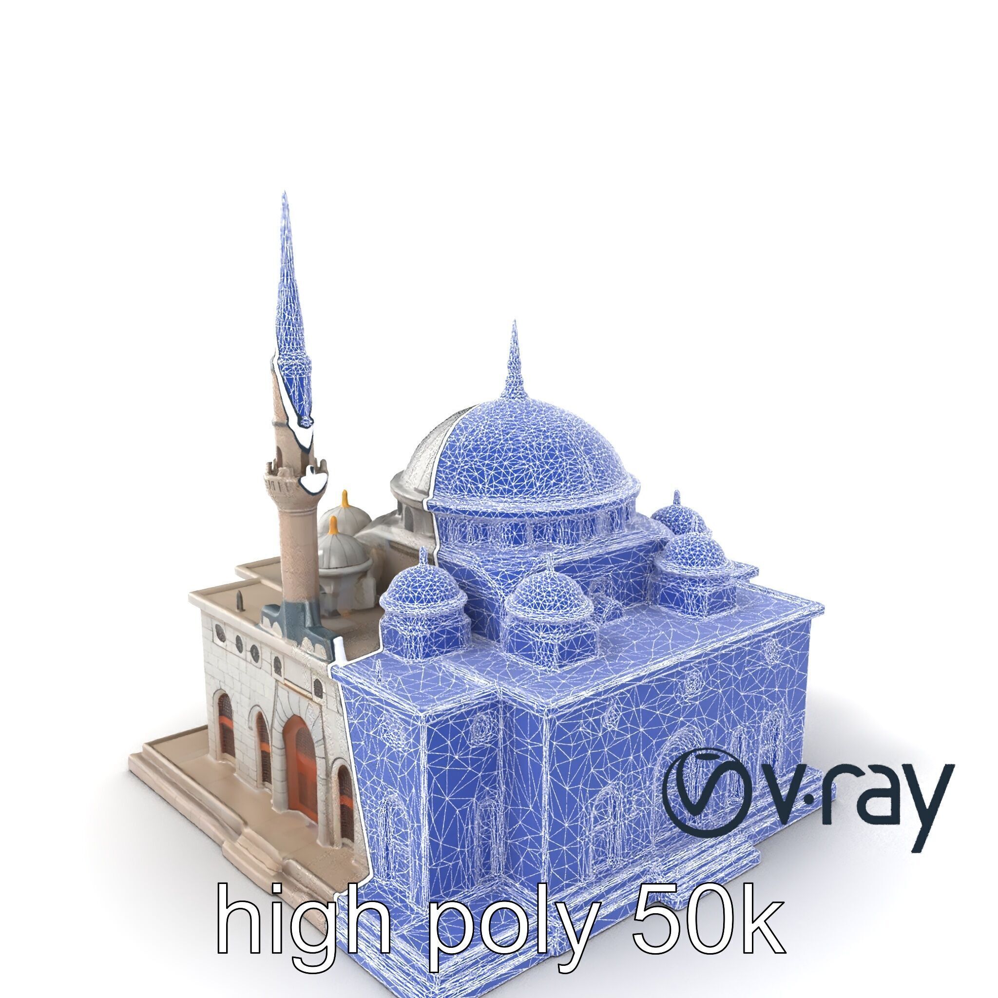 Stone Mosque Architectural model pack Low-poly 3D model_9