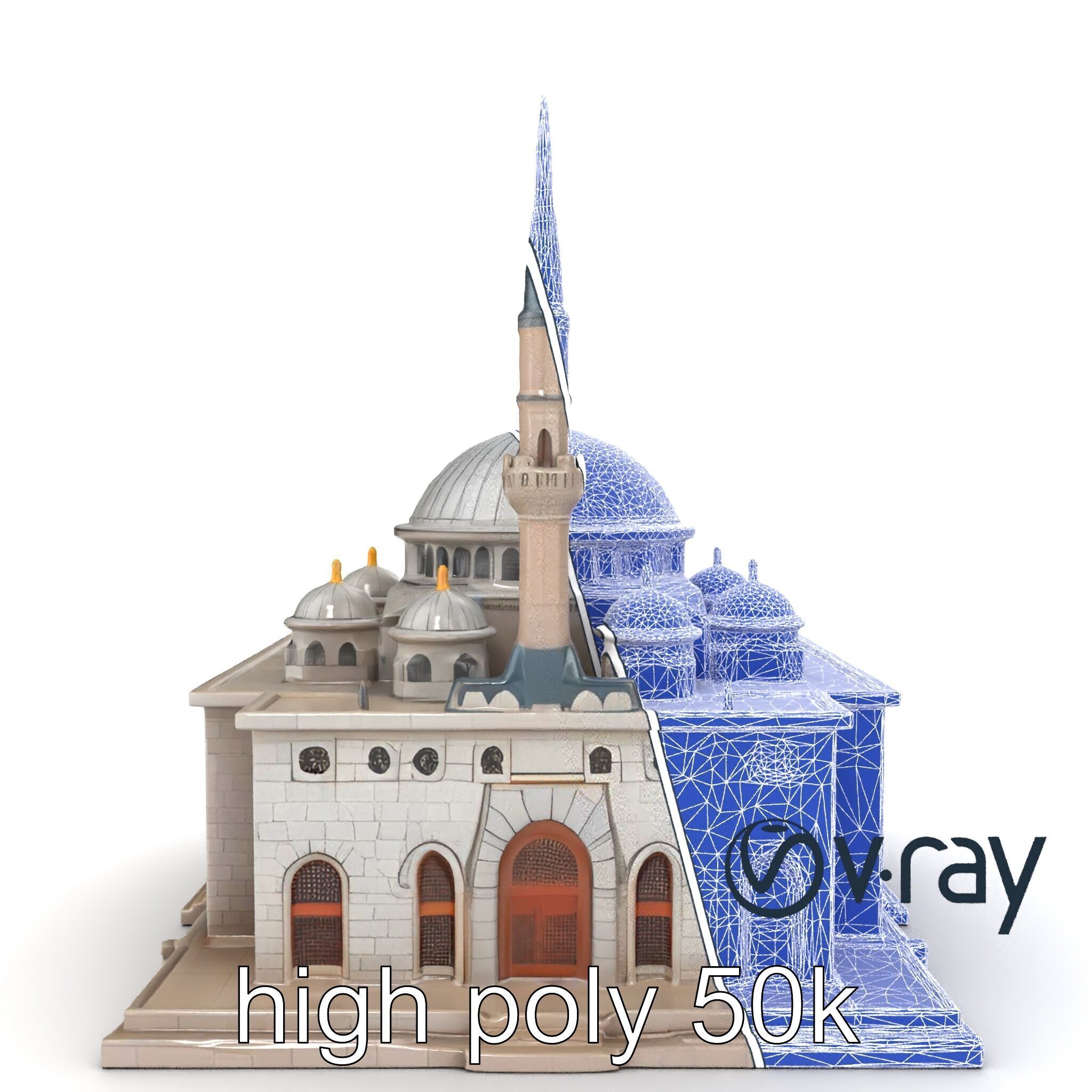 Stone Mosque Architectural model pack Low-poly 3D model_31