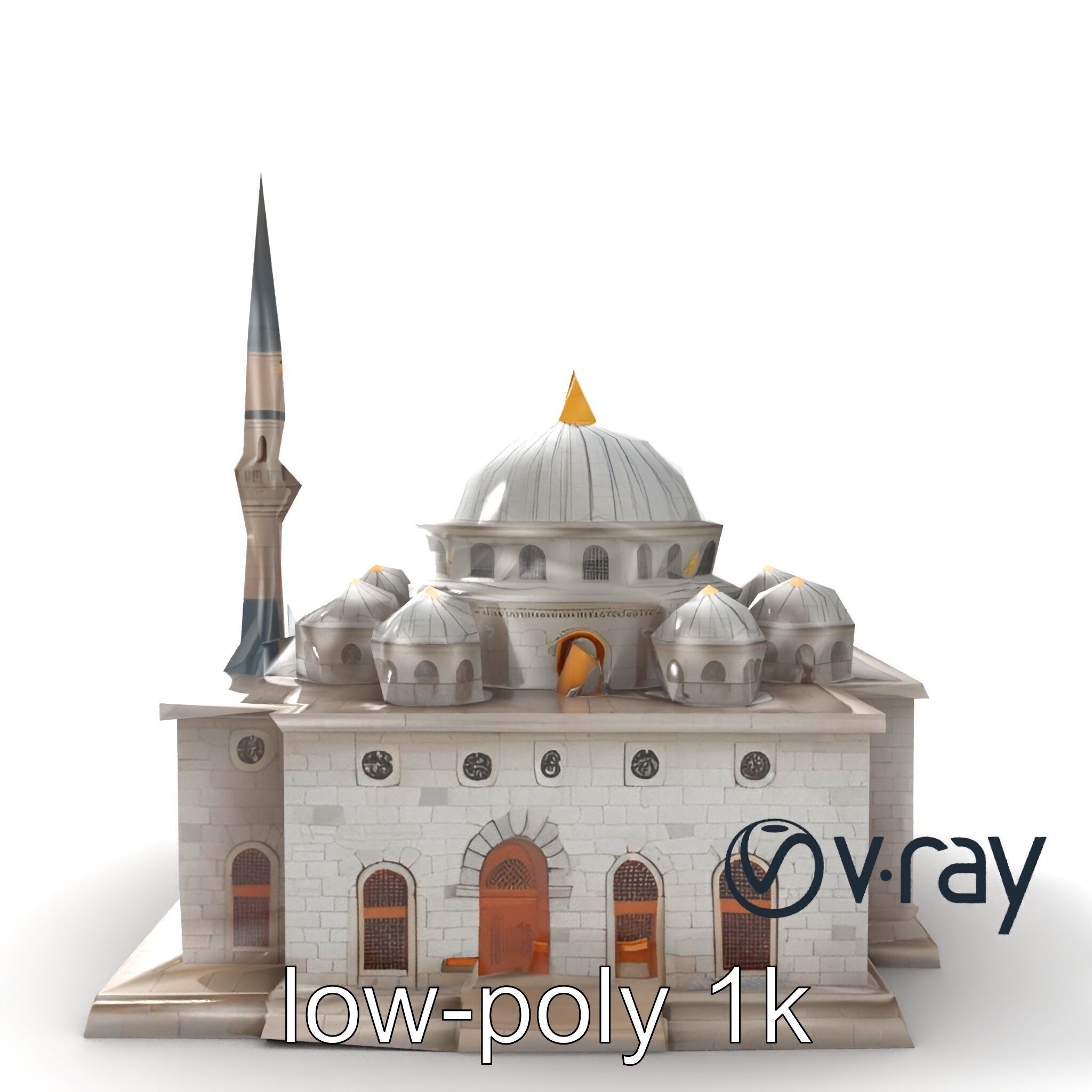 Stone Mosque Architectural model pack Low-poly 3D model_27