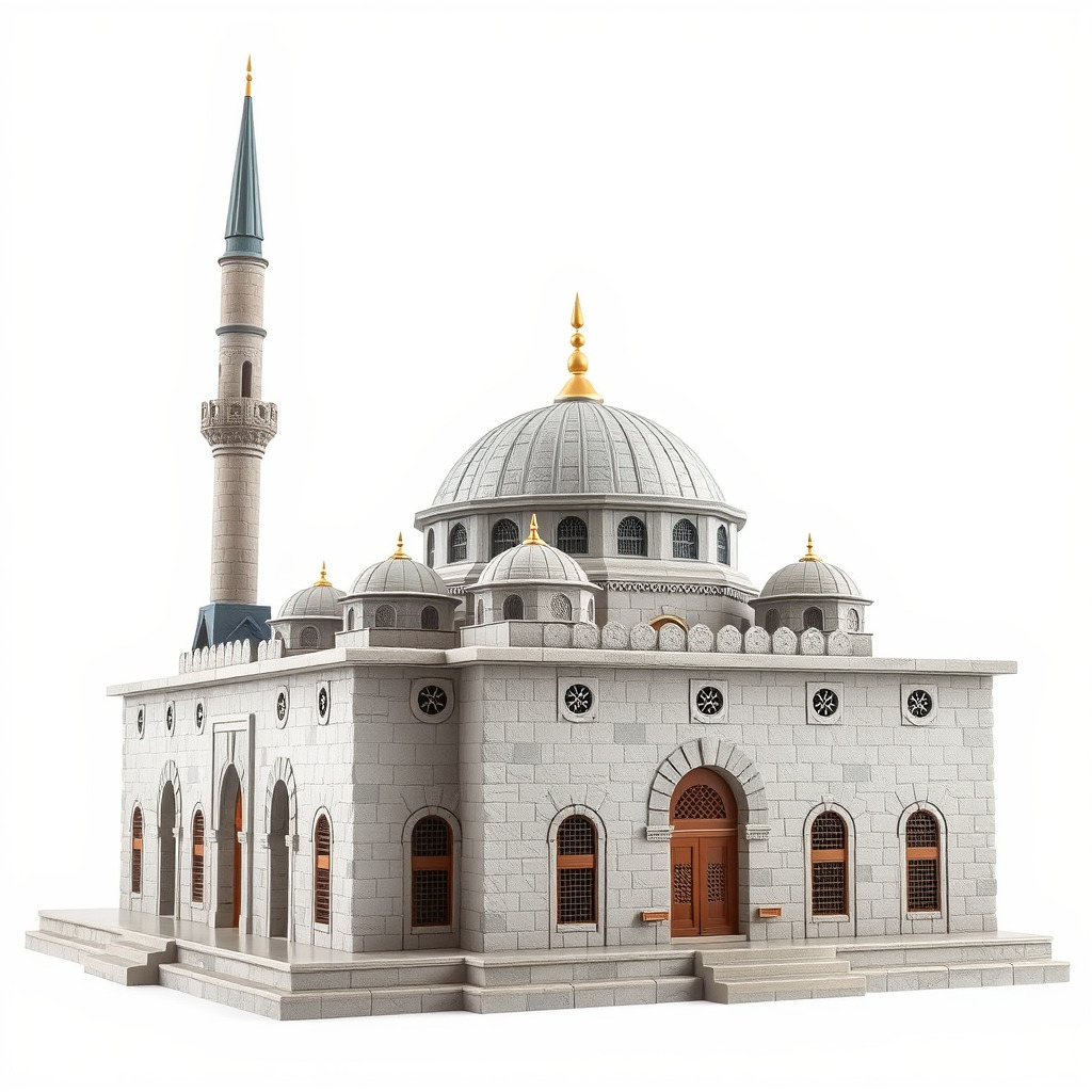 Stone Mosque Architectural model pack Low-poly 3D model_3