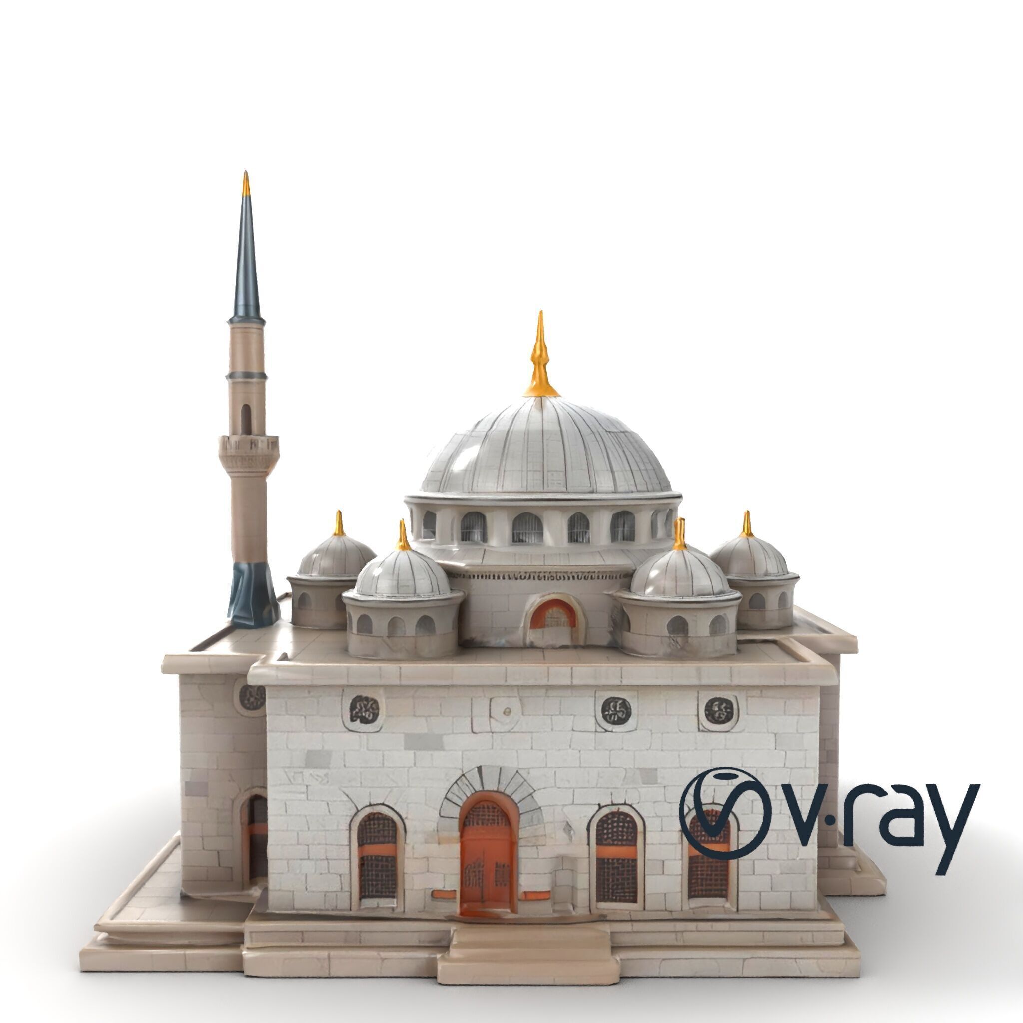 Stone Mosque Architectural model pack Low-poly 3D model_17