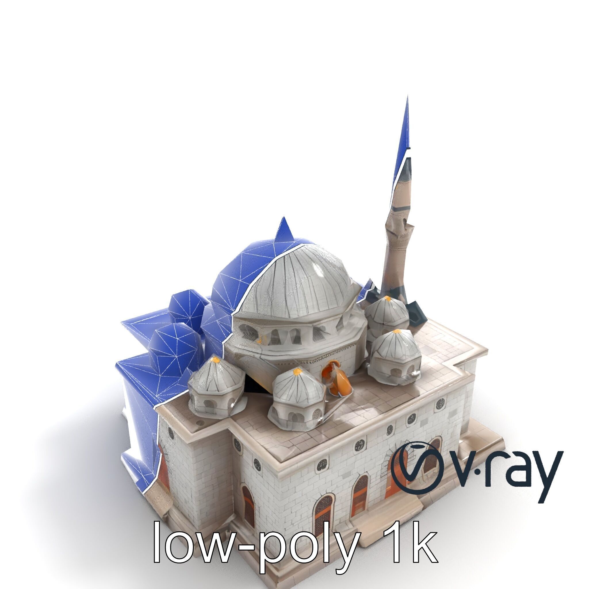 Stone Mosque Architectural model pack Low-poly 3D model_11