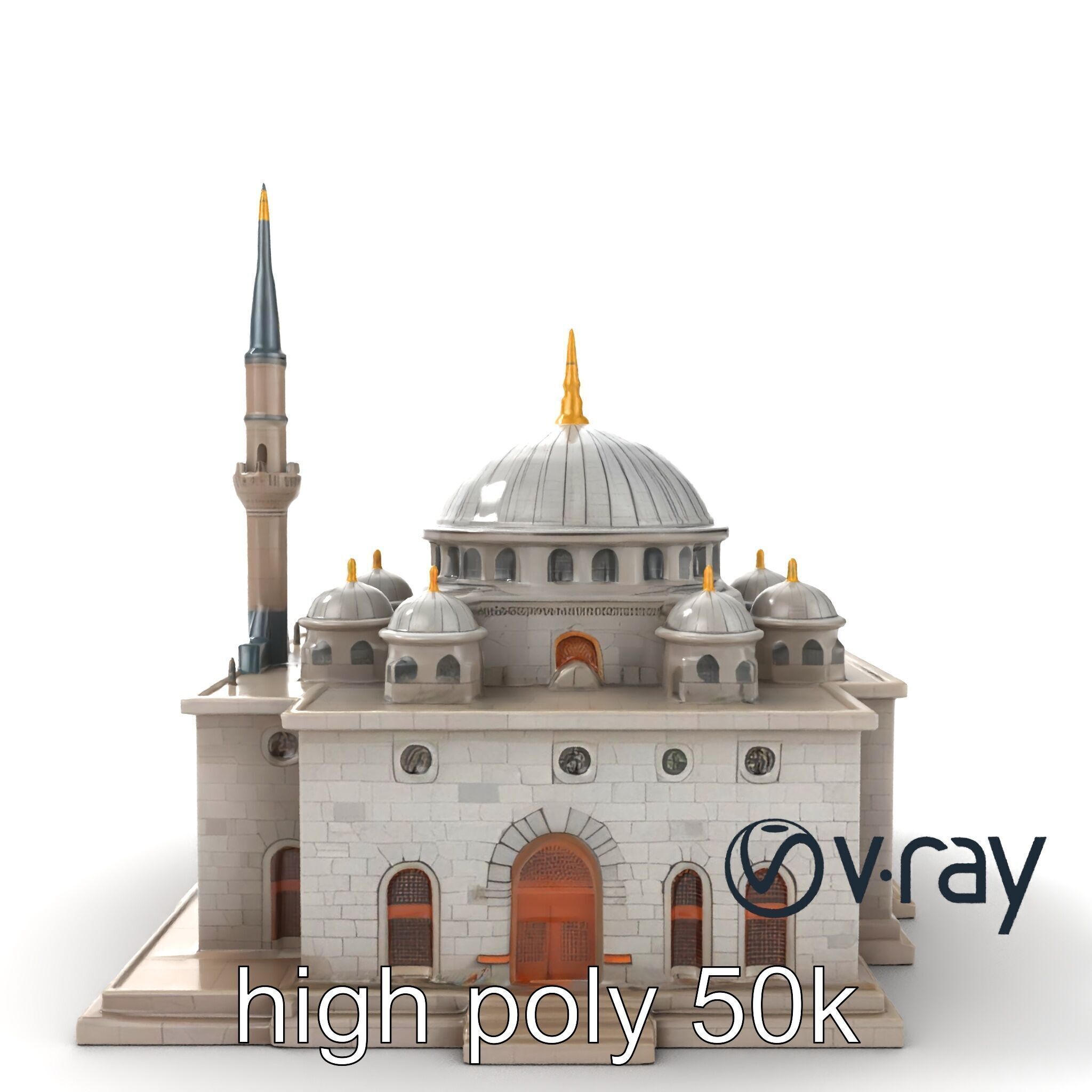 Stone Mosque Architectural model pack Low-poly 3D model_28