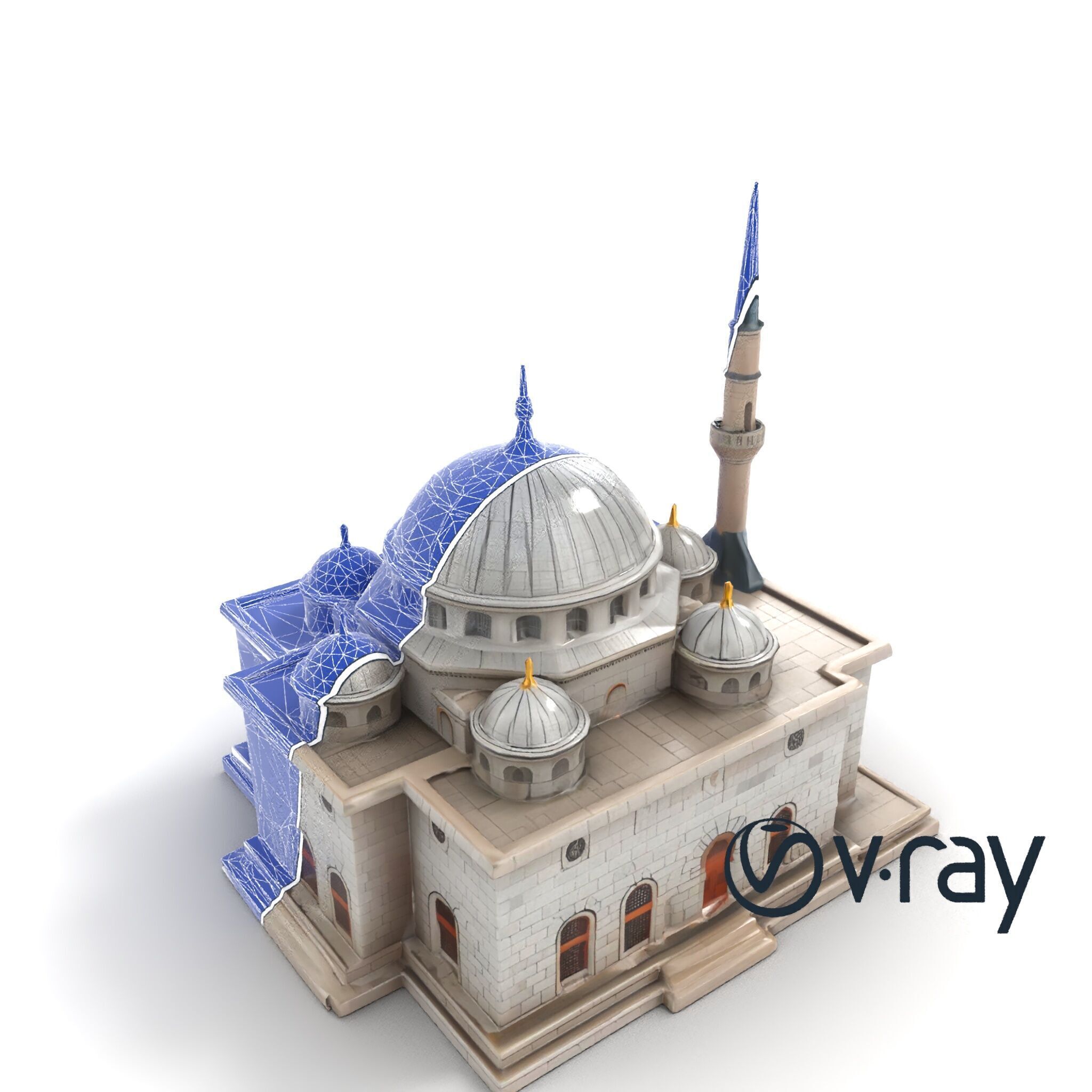 Stone Mosque Architectural model pack Low-poly 3D model_10