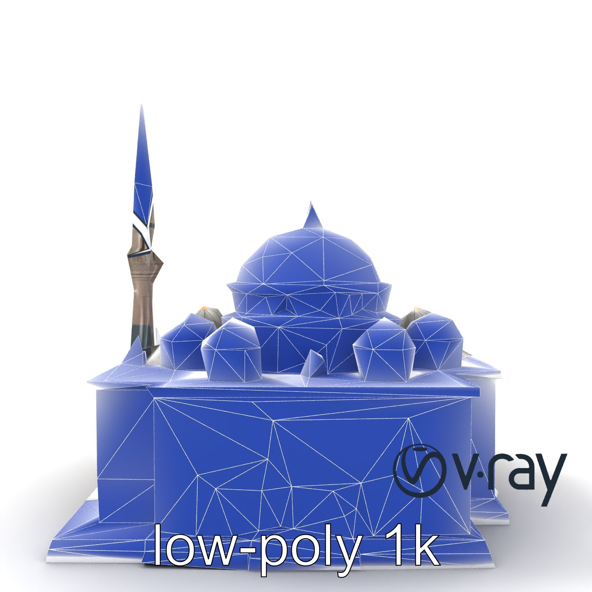 Stone Mosque Architectural model pack Low-poly 3D model_23