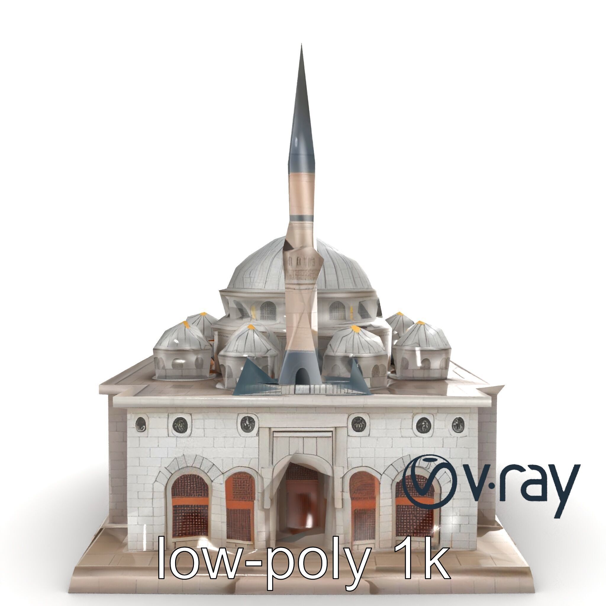 Stone Mosque Architectural model pack Low-poly 3D model_21