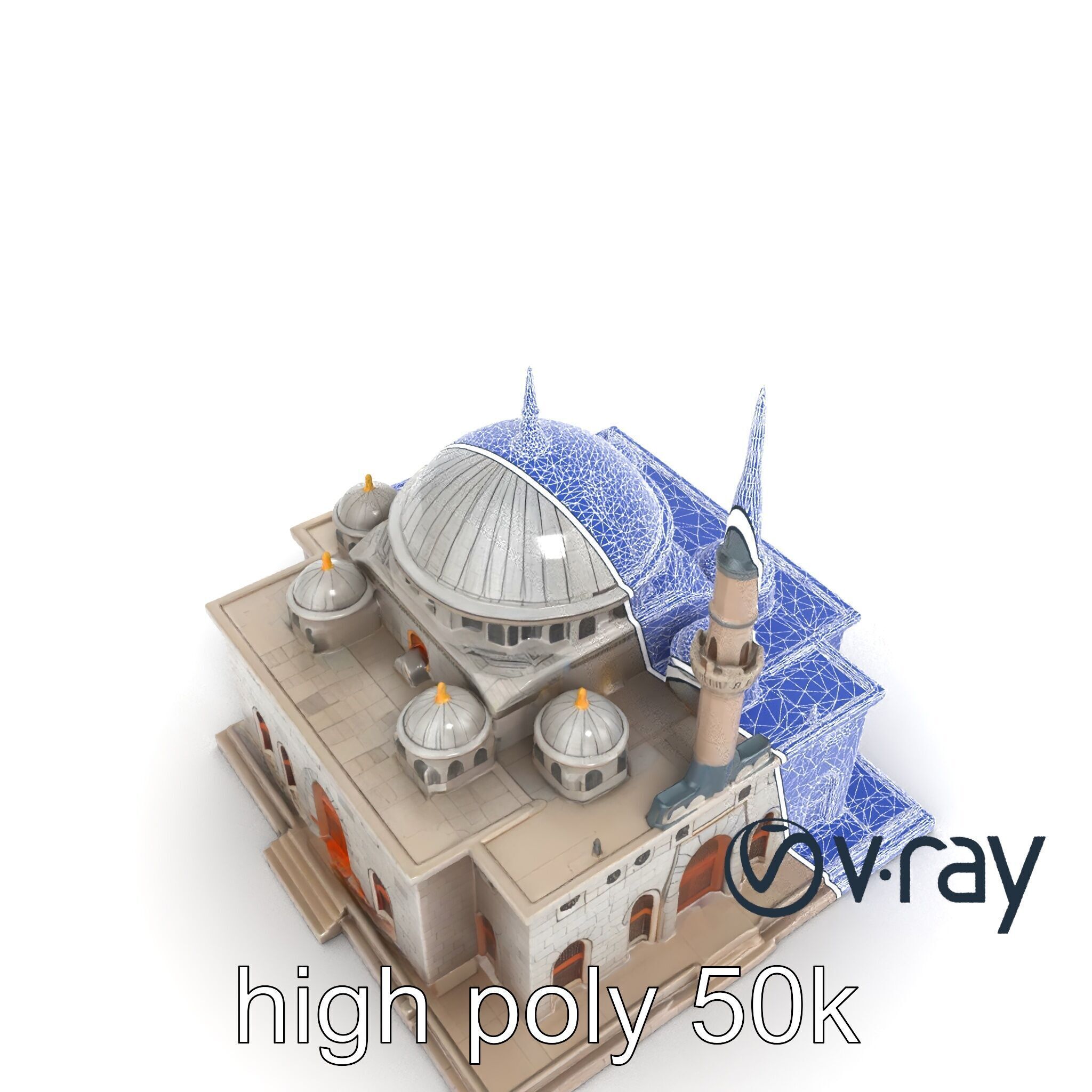 Stone Mosque Architectural model pack Low-poly 3D model_19