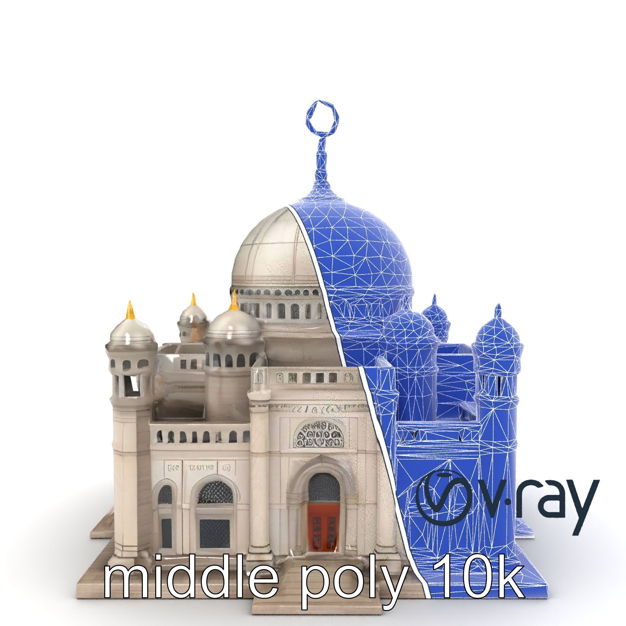 Grand Mosque Dome Stone Carvings model pack Low-poly 3D model_14