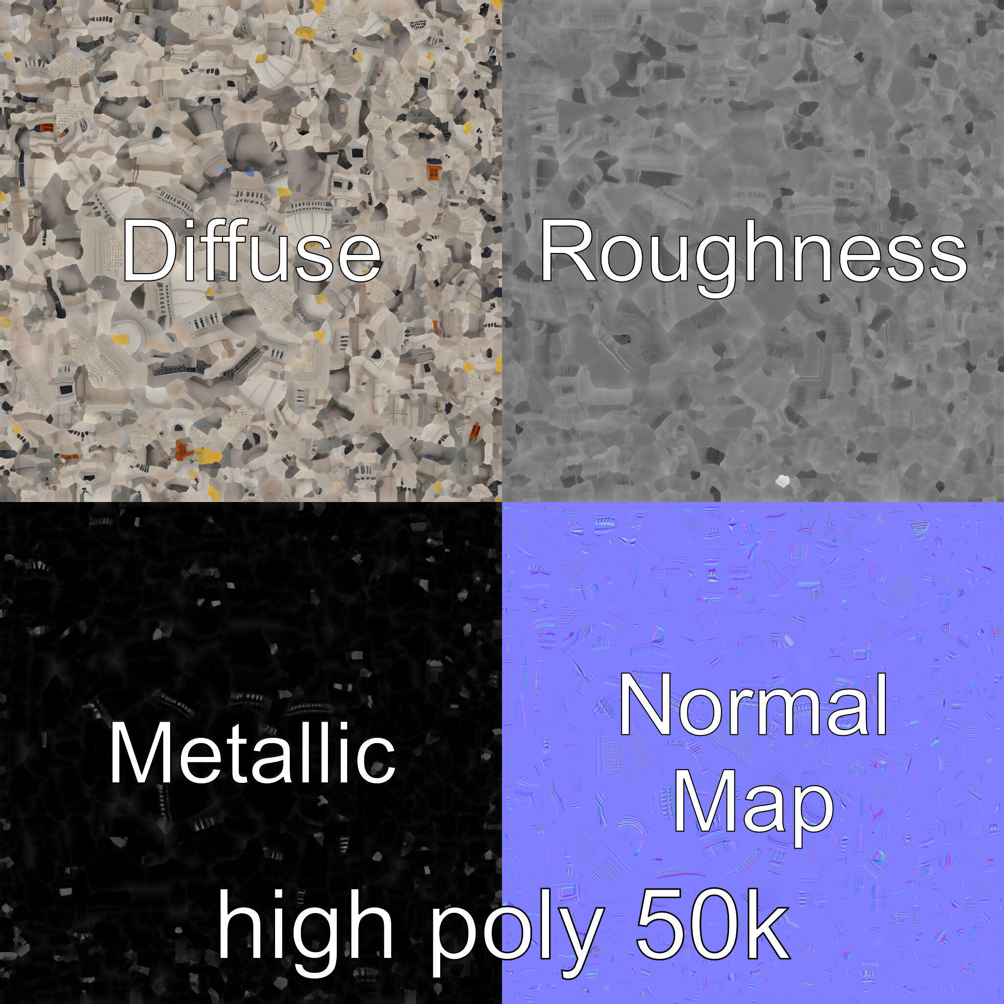 Grand Mosque Dome Stone Carvings model pack Low-poly 3D model_1