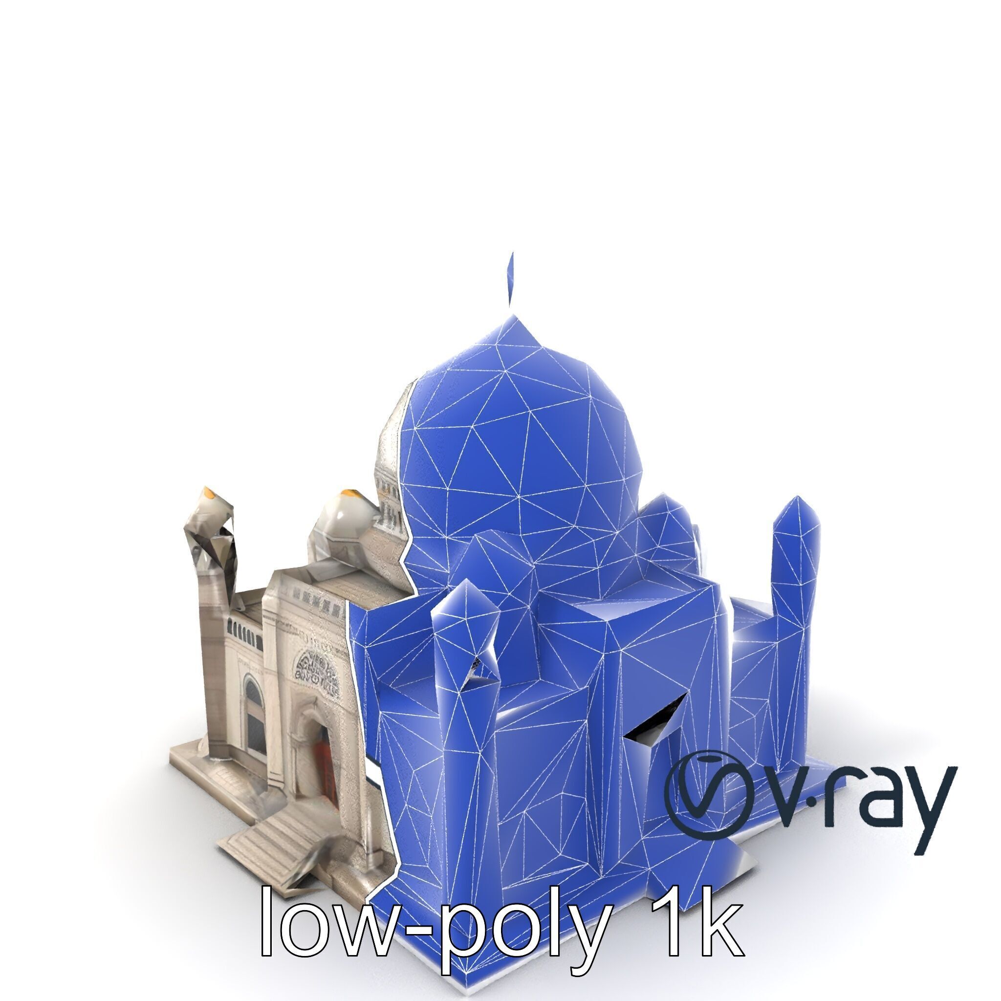 Grand Mosque Dome Stone Carvings model pack Low-poly 3D model_5