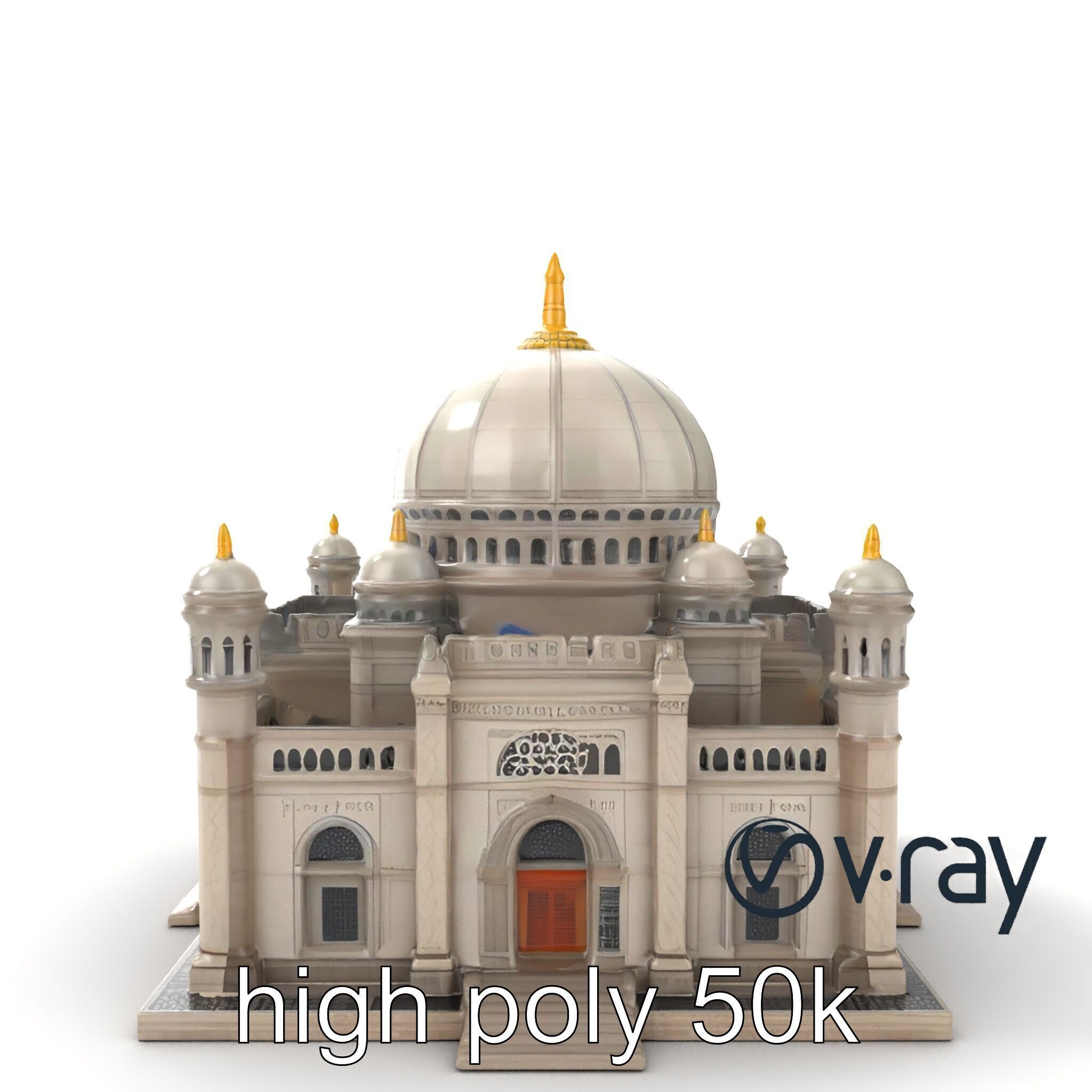 Grand Mosque Dome Stone Carvings model pack Low-poly 3D model_25