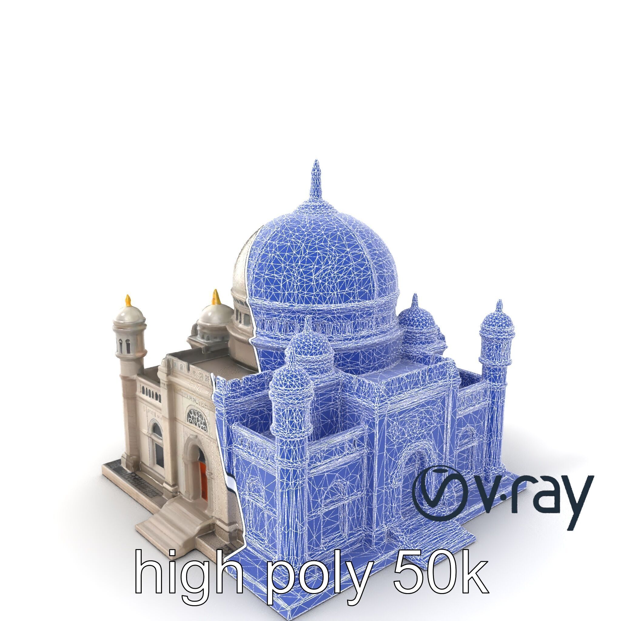 Grand Mosque Dome Stone Carvings model pack Low-poly 3D model_9