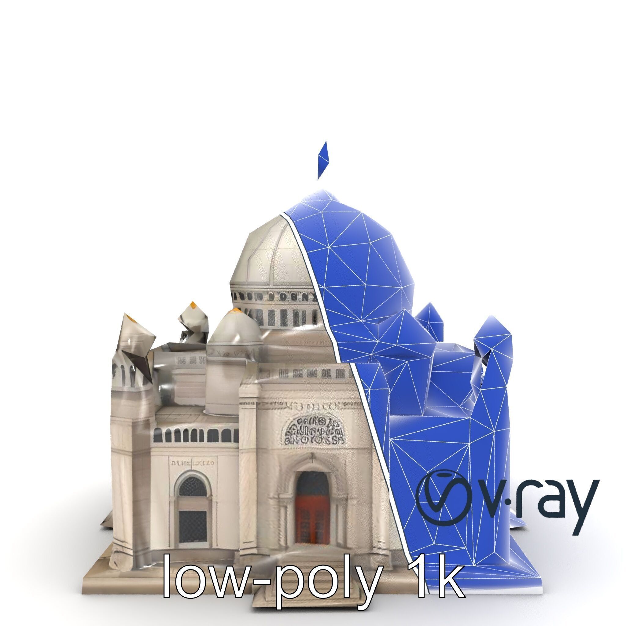 Grand Mosque Dome Stone Carvings model pack Low-poly 3D model_21