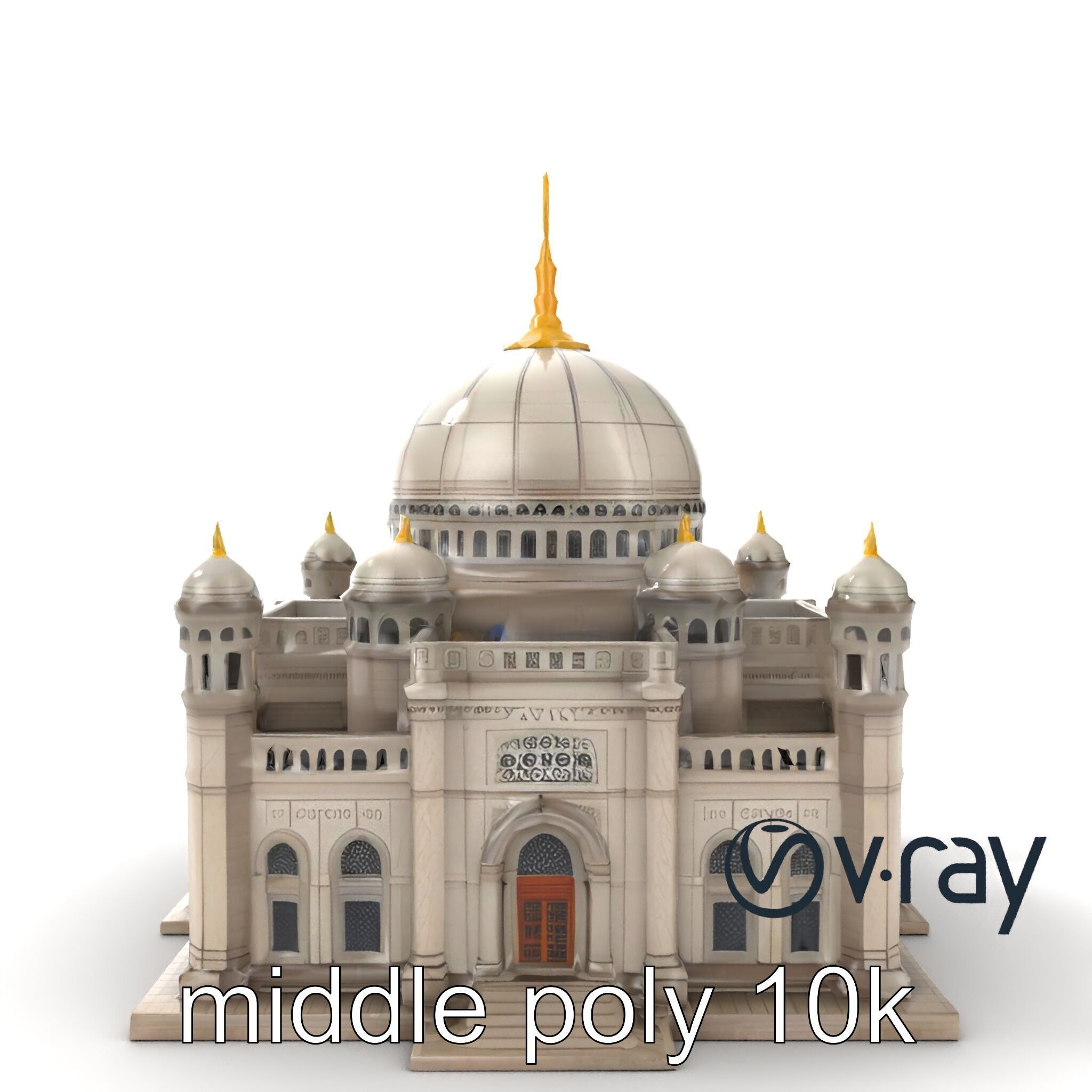 Grand Mosque Dome Stone Carvings model pack Low-poly 3D model_29