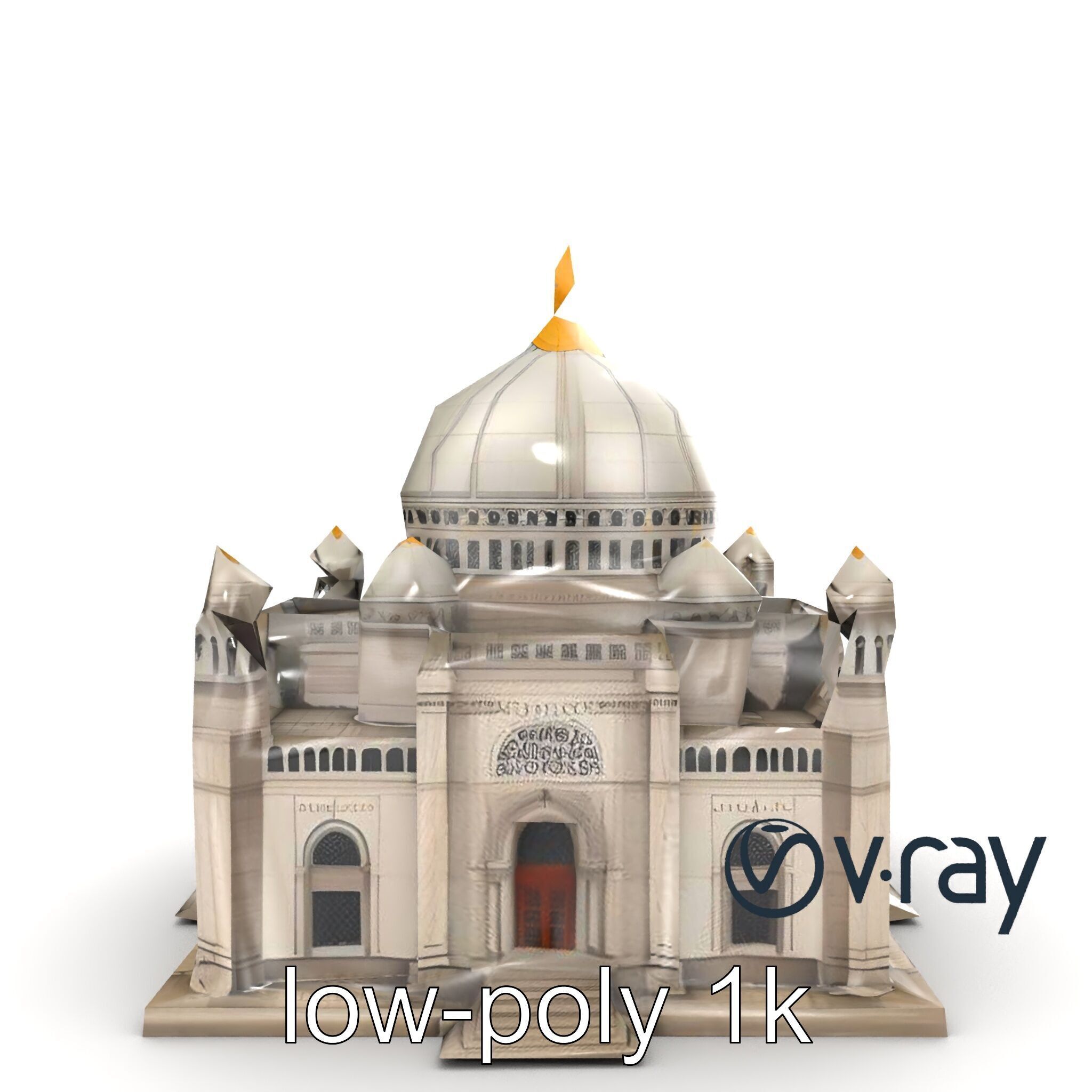 Grand Mosque Dome Stone Carvings model pack Low-poly 3D model_15
