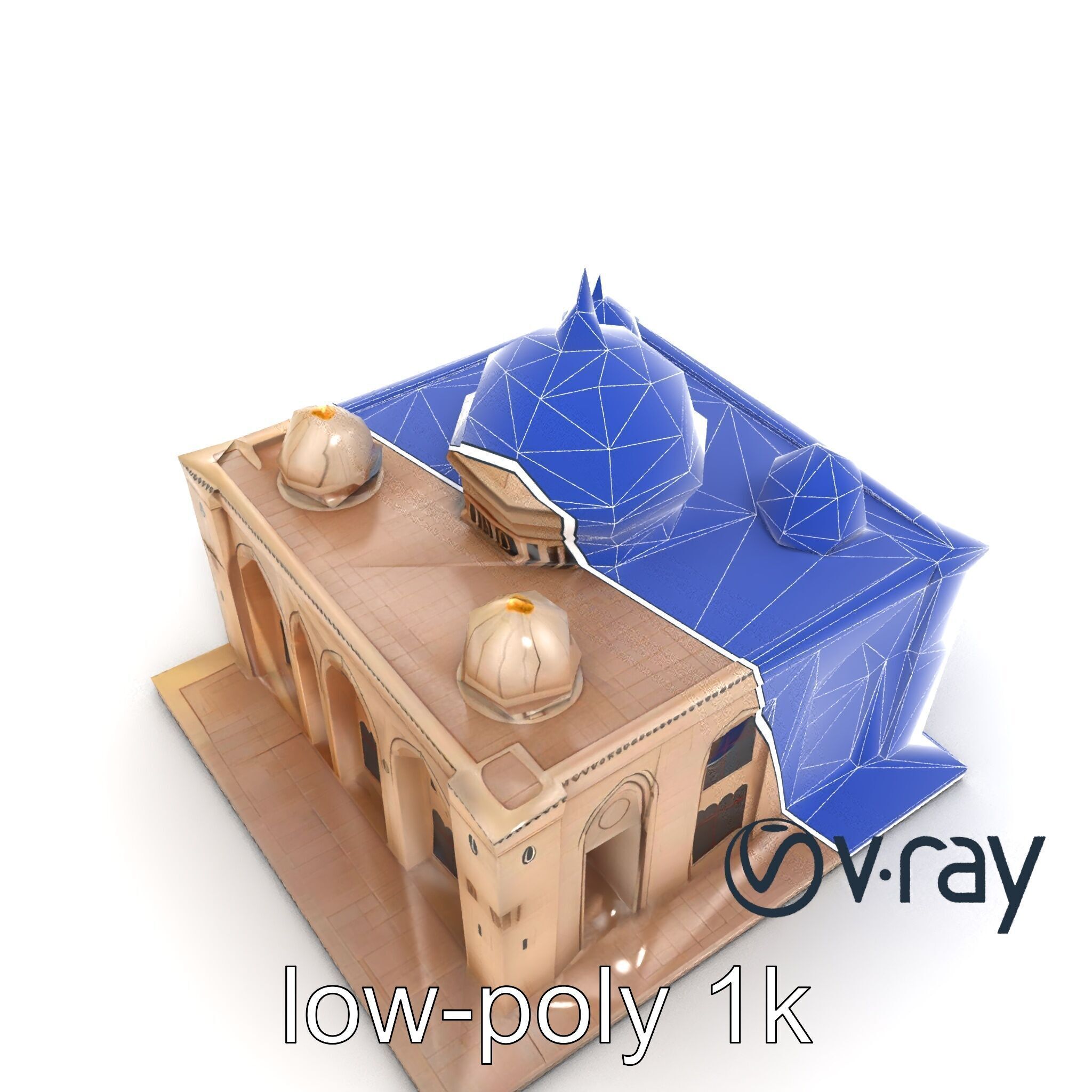 Arabic Mosque Architecture Textured Stone model pack Low-poly 3D model_15