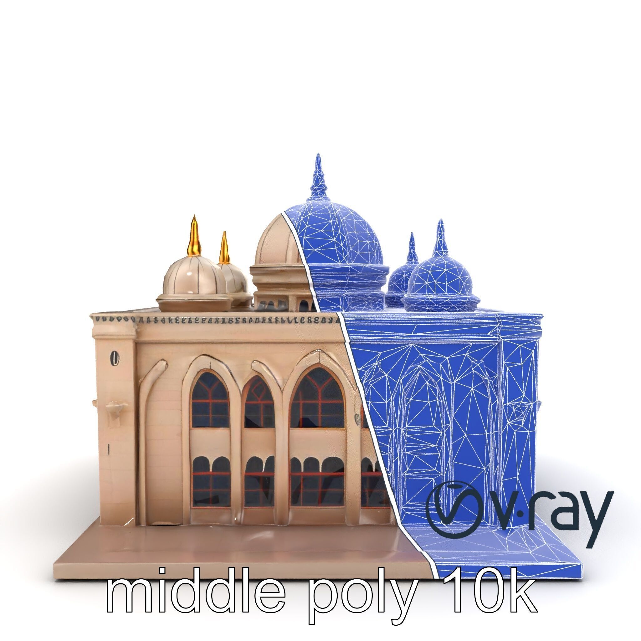 Arabic Mosque Architecture Textured Stone model pack Low-poly 3D model_25