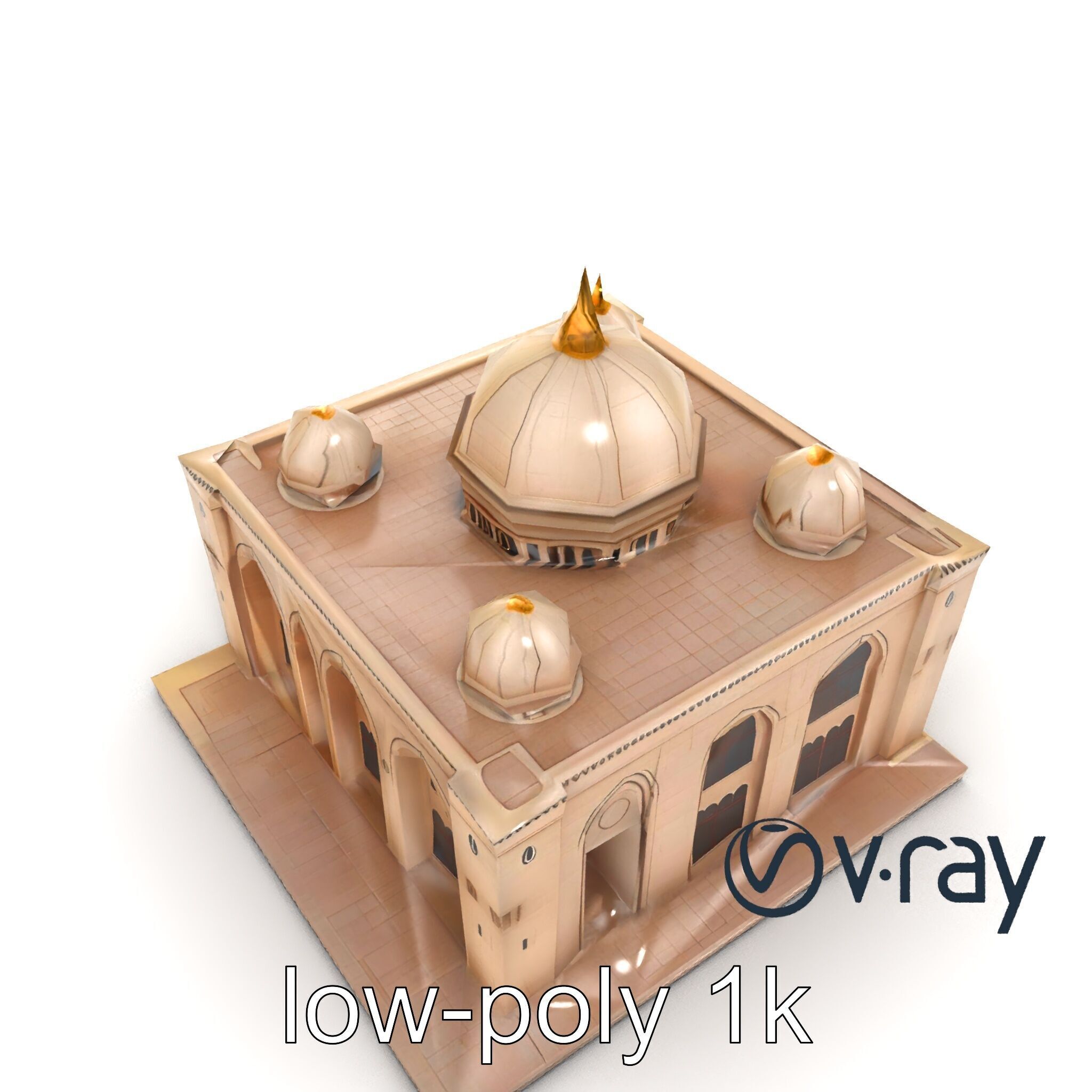 Arabic Mosque Architecture Textured Stone model pack Low-poly 3D model_10