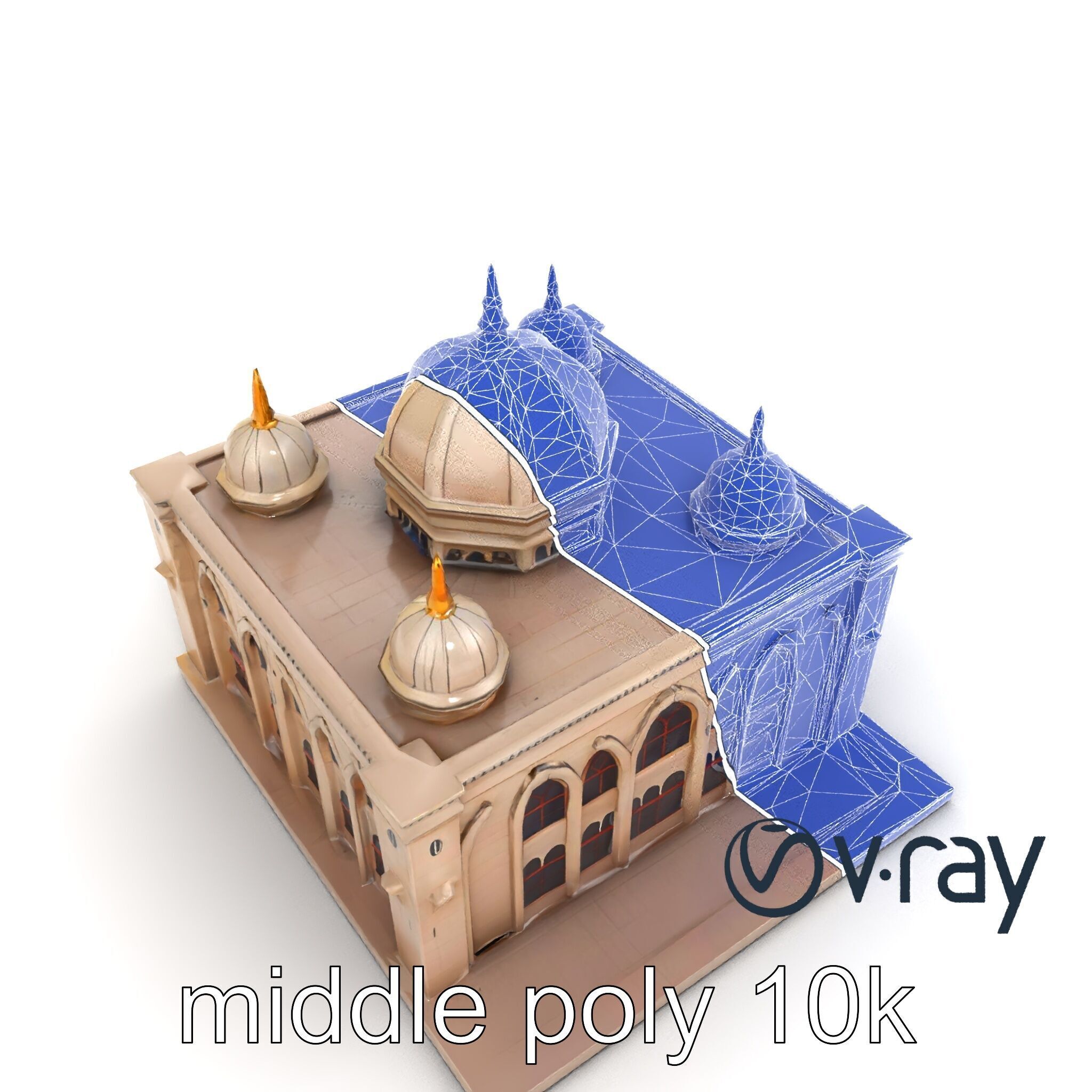 Arabic Mosque Architecture Textured Stone model pack Low-poly 3D model_18