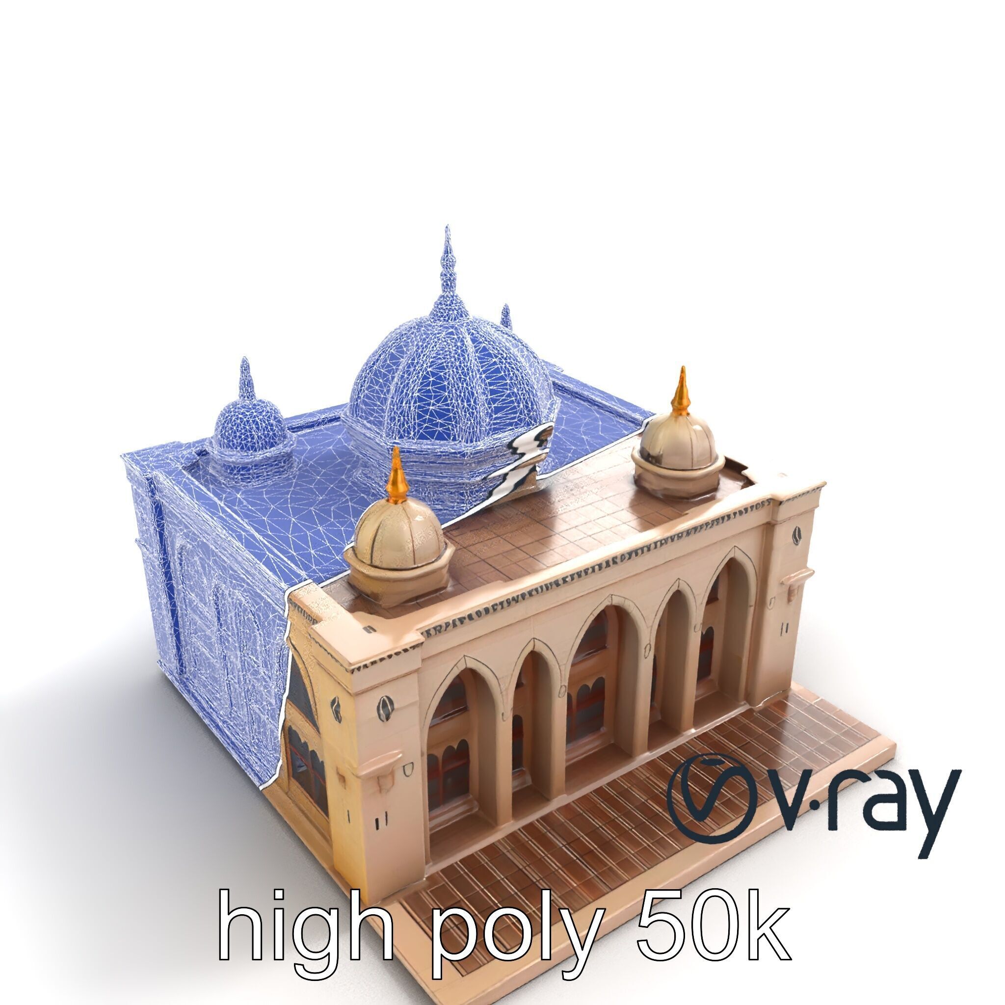 Arabic Mosque Architecture Textured Stone model pack Low-poly 3D model_27