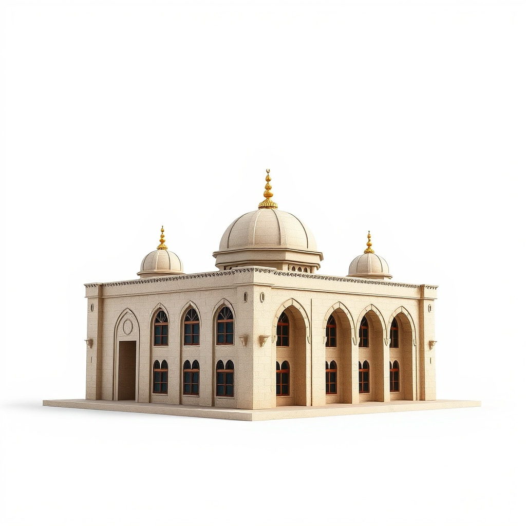 Arabic Mosque Architecture Textured Stone model pack Low-poly 3D model_3