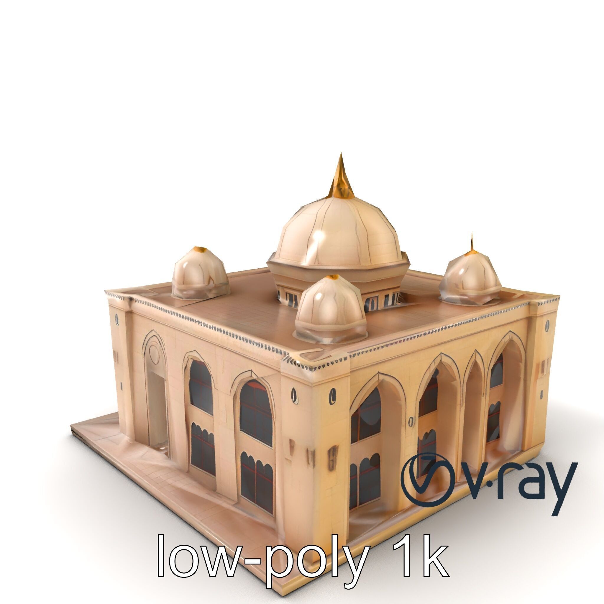 Arabic Mosque Architecture Textured Stone model pack Low-poly 3D model_2
