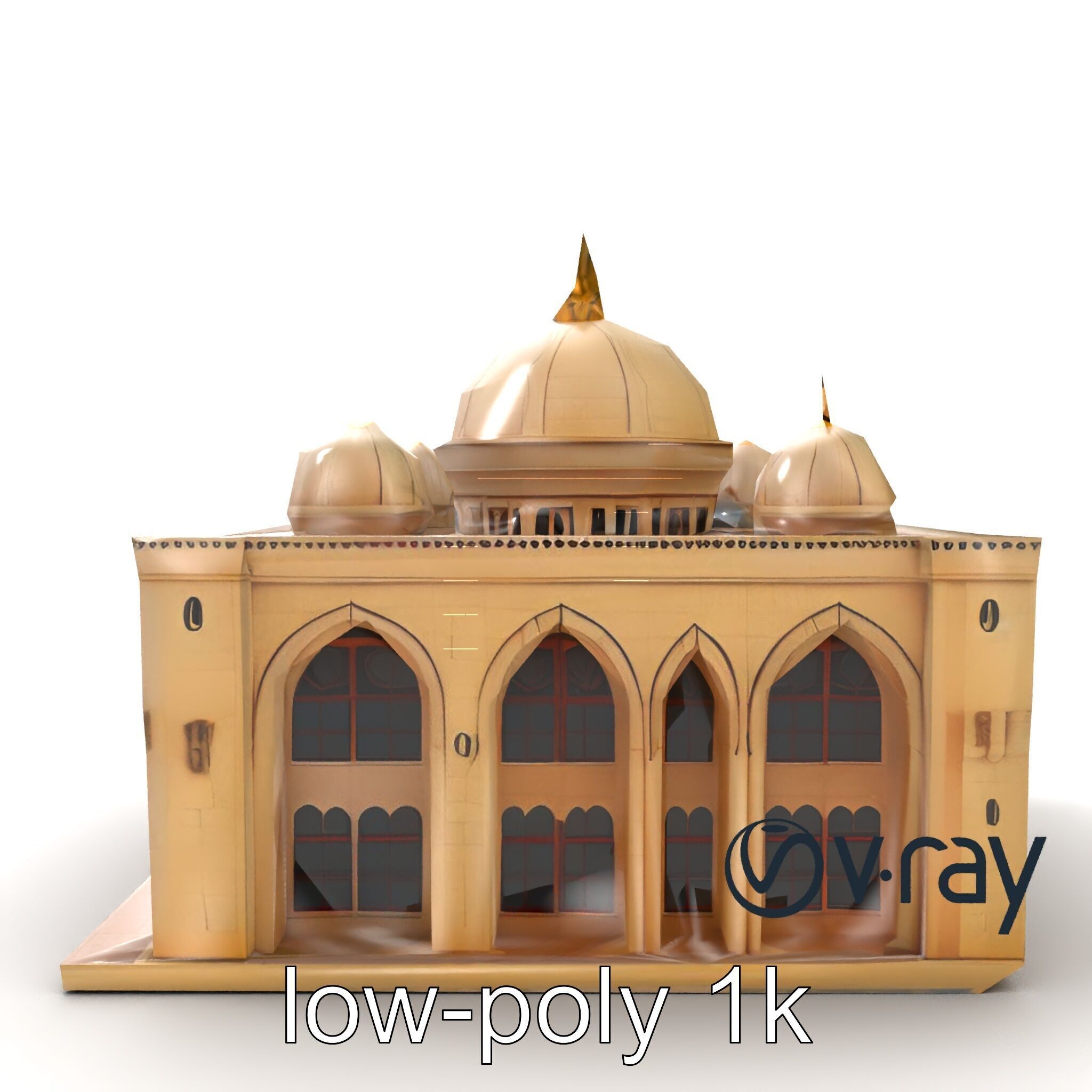 Arabic Mosque Architecture Textured Stone model pack Low-poly 3D model_20