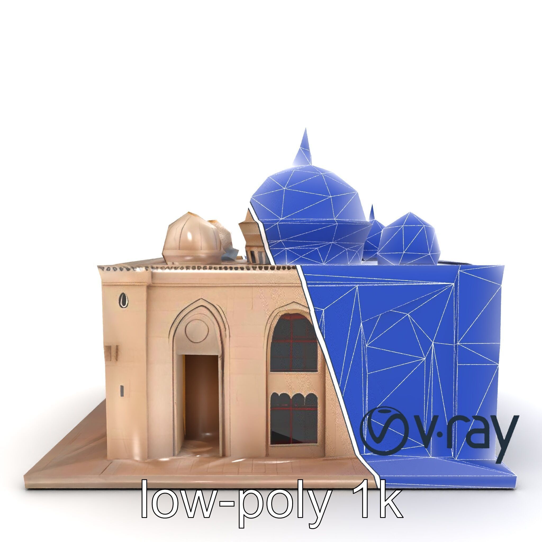 Arabic Mosque Architecture Textured Stone model pack Low-poly 3D model_22