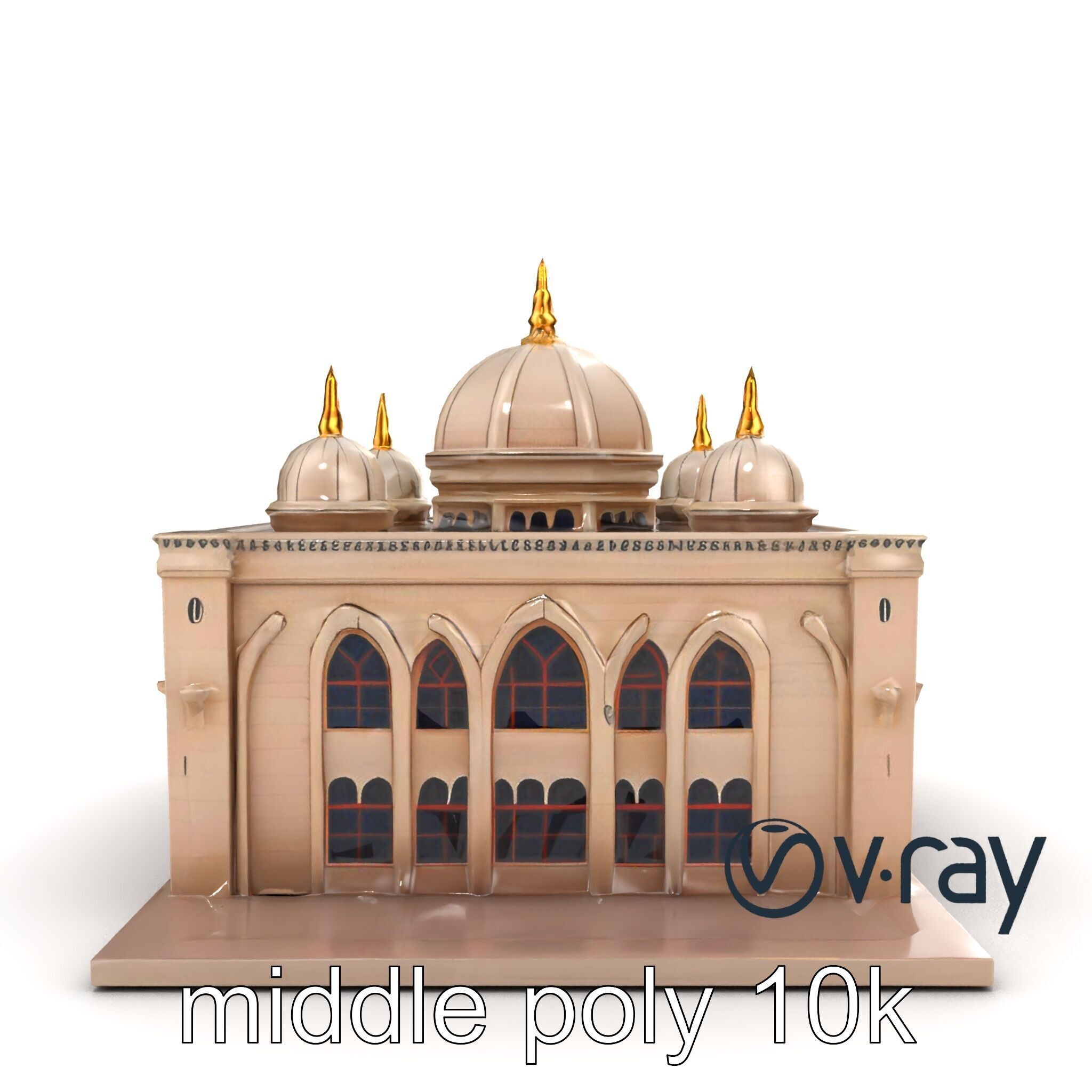 Arabic Mosque Architecture Textured Stone model pack Low-poly 3D model_23