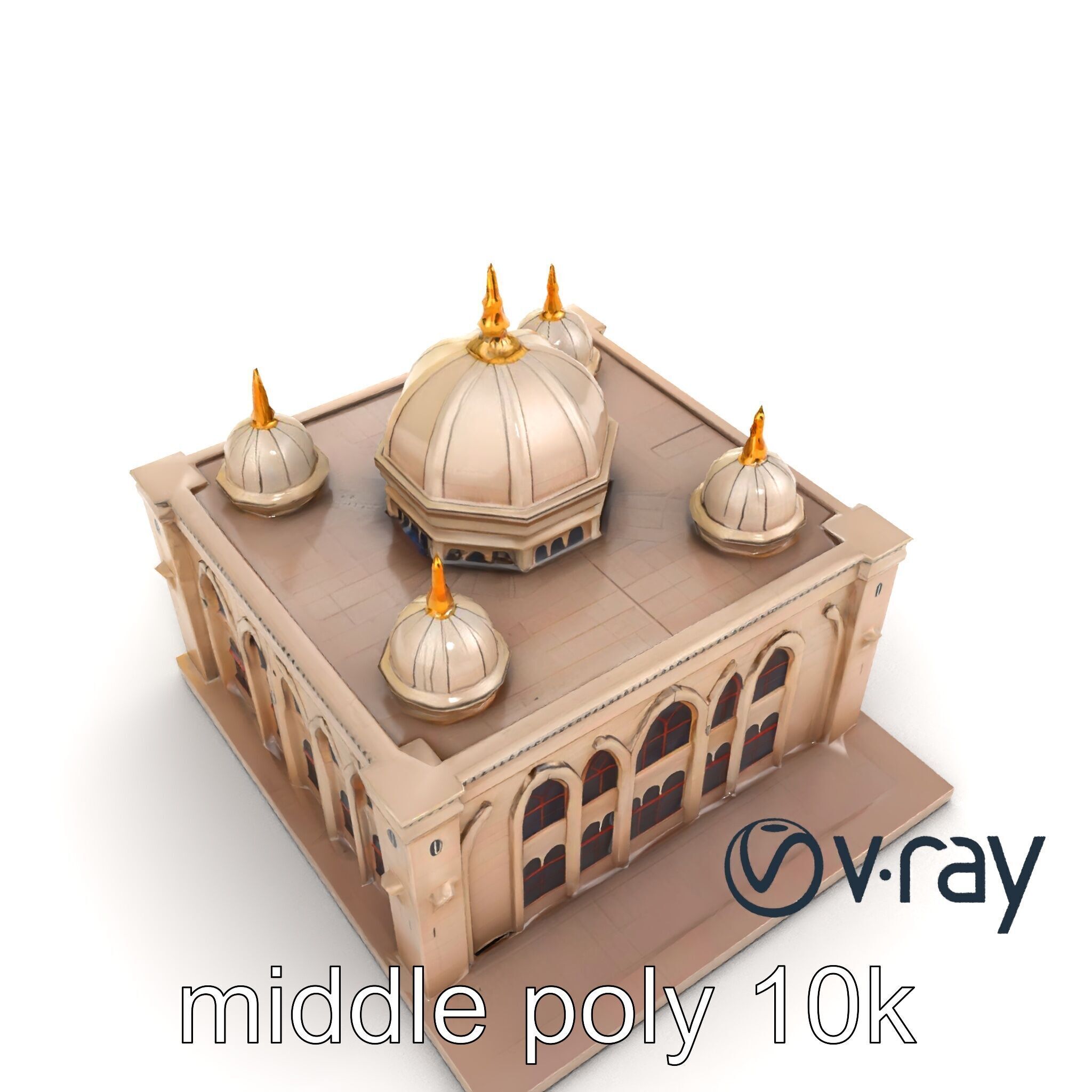 Arabic Mosque Architecture Textured Stone model pack Low-poly 3D model_26