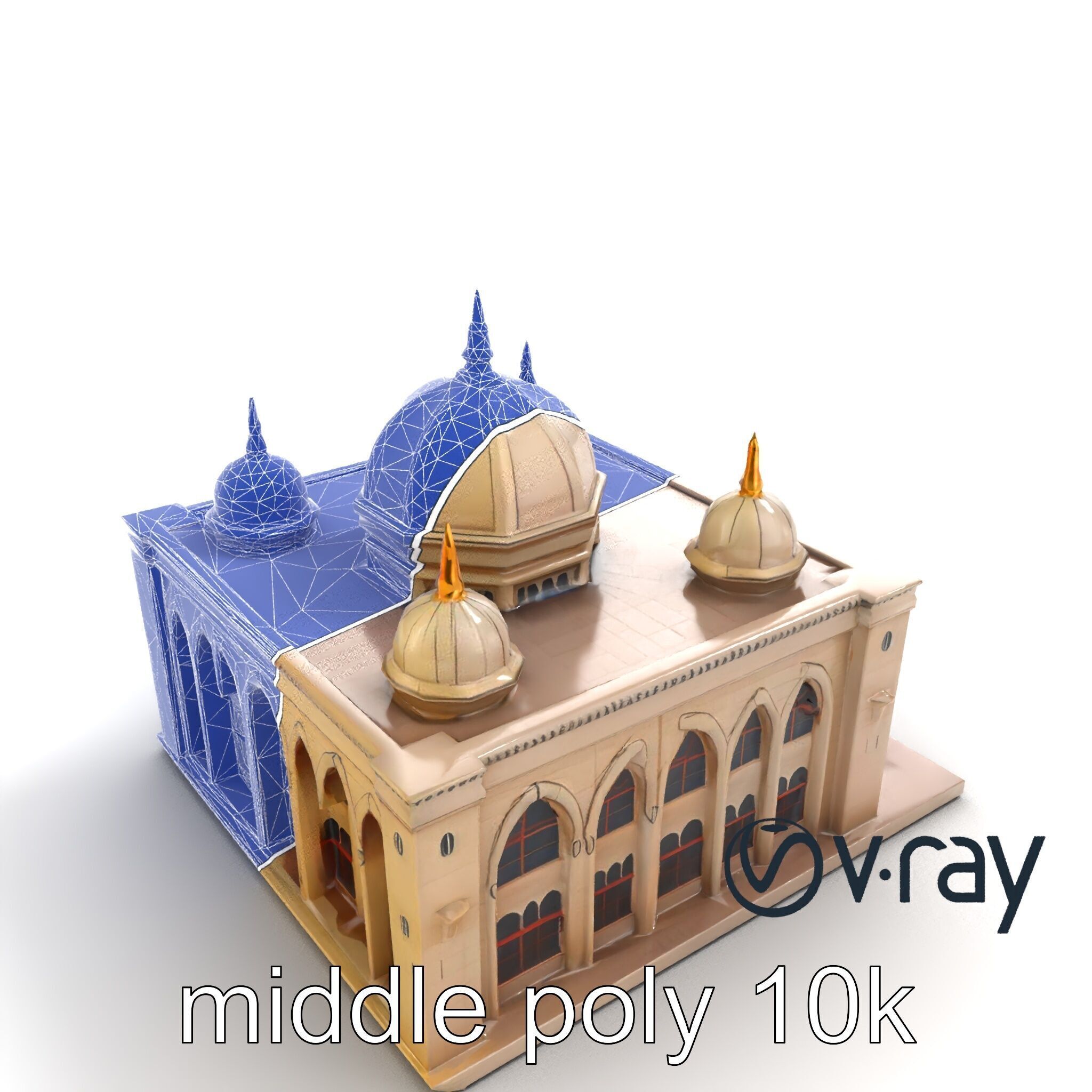 Arabic Mosque Architecture Textured Stone model pack Low-poly 3D model_17