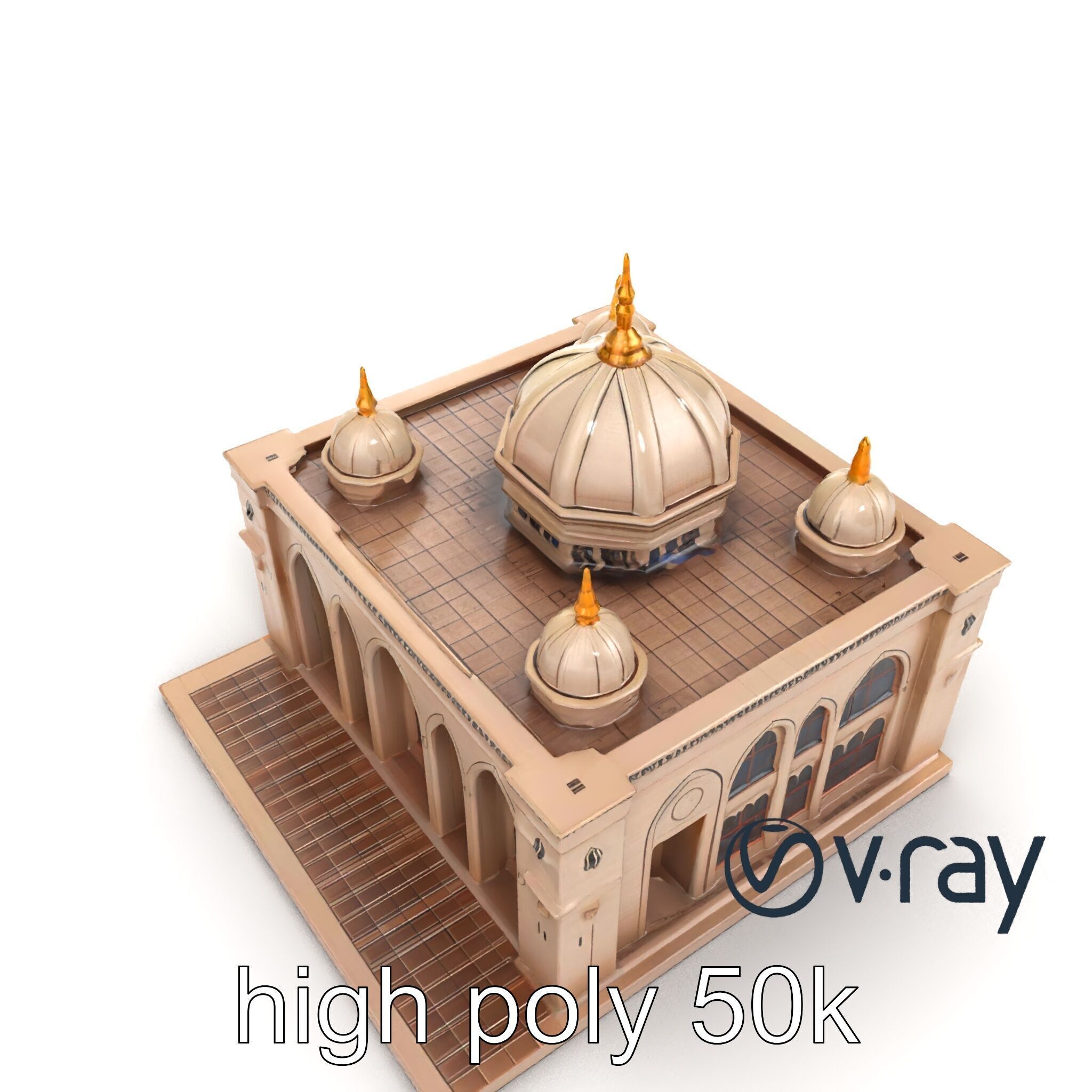 Arabic Mosque Architecture Textured Stone model pack Low-poly 3D model_29