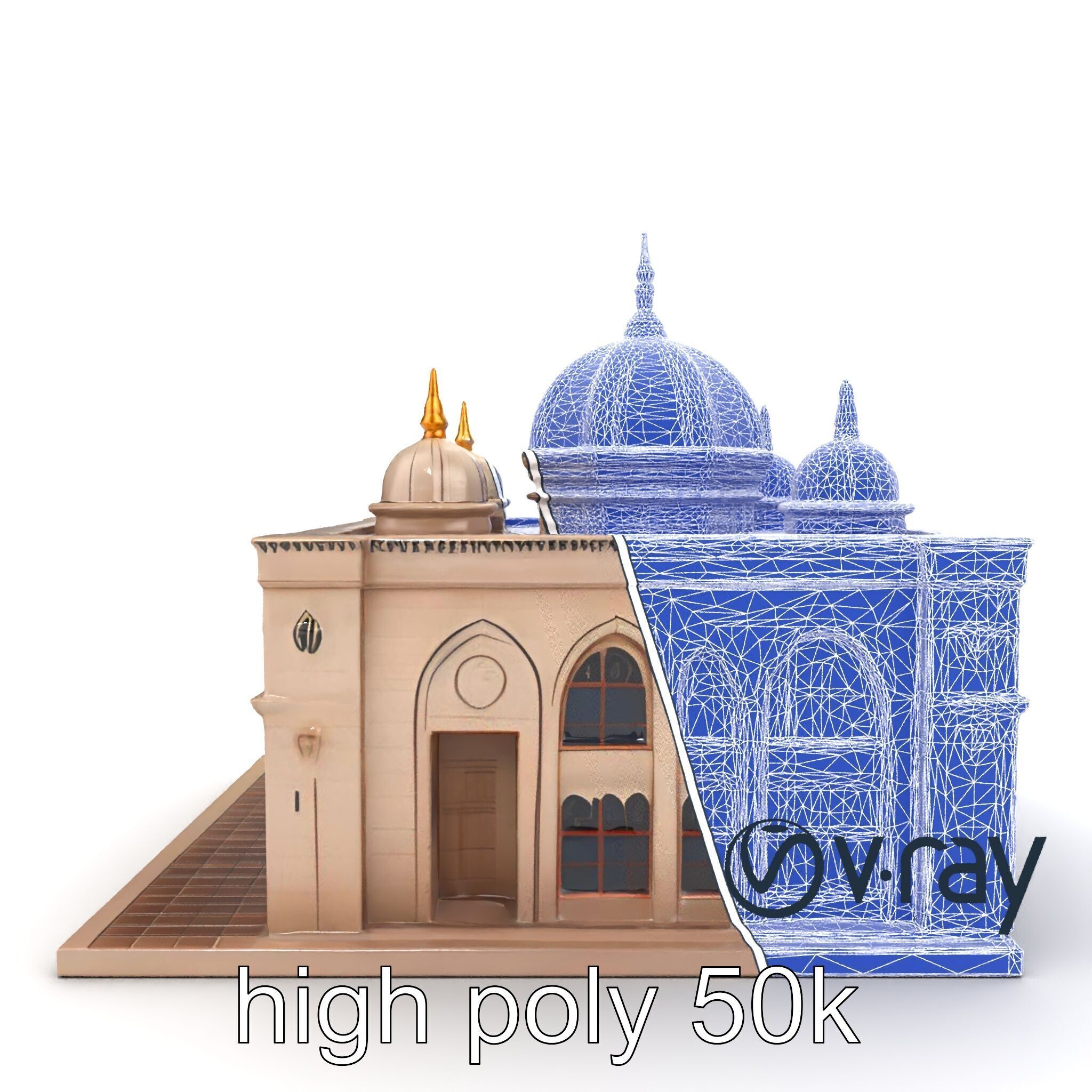 Arabic Mosque Architecture Textured Stone model pack Low-poly 3D model_24