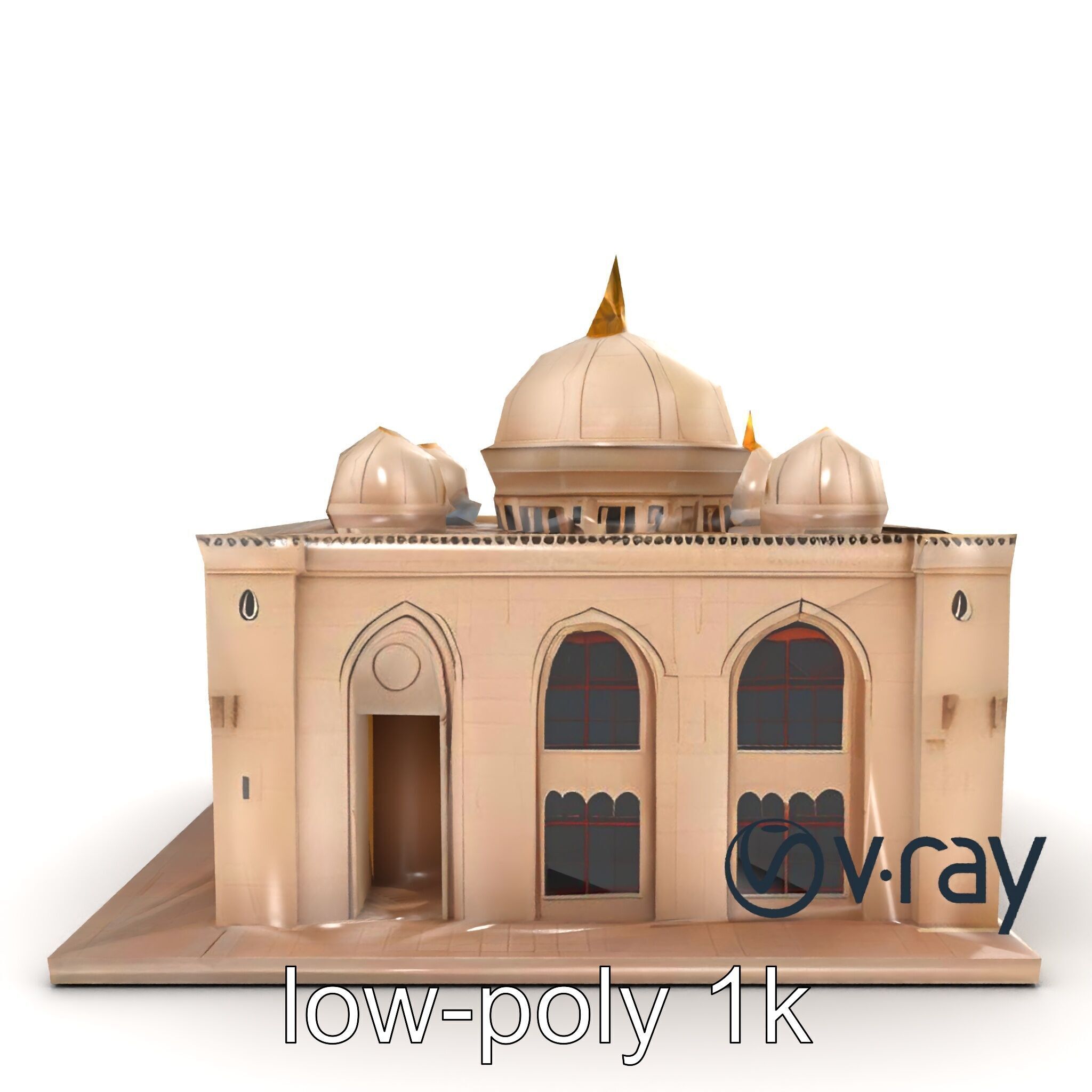 Arabic Mosque Architecture Textured Stone model pack Low-poly 3D model_14