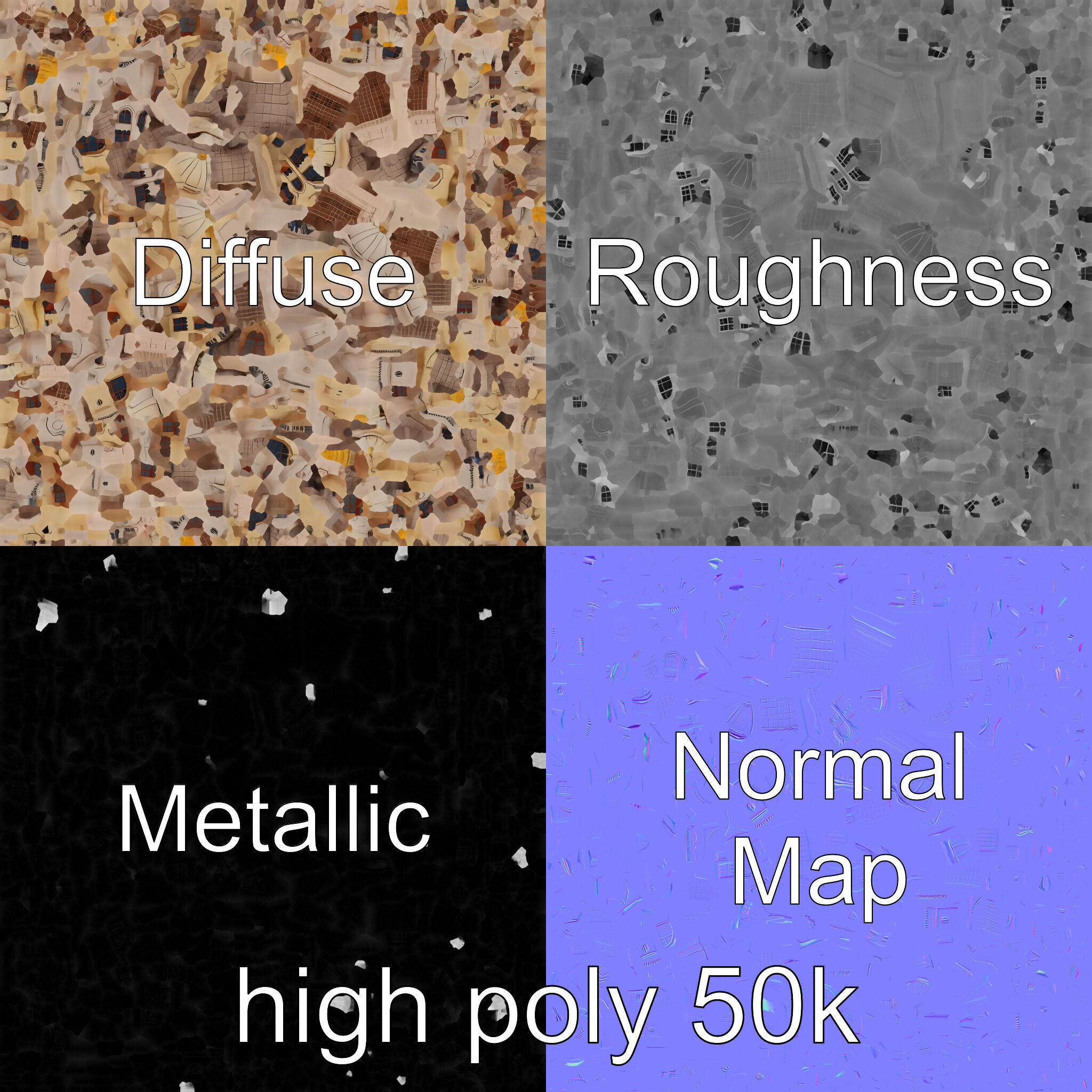 Arabic Mosque Architecture Textured Stone model pack Low-poly 3D model_1