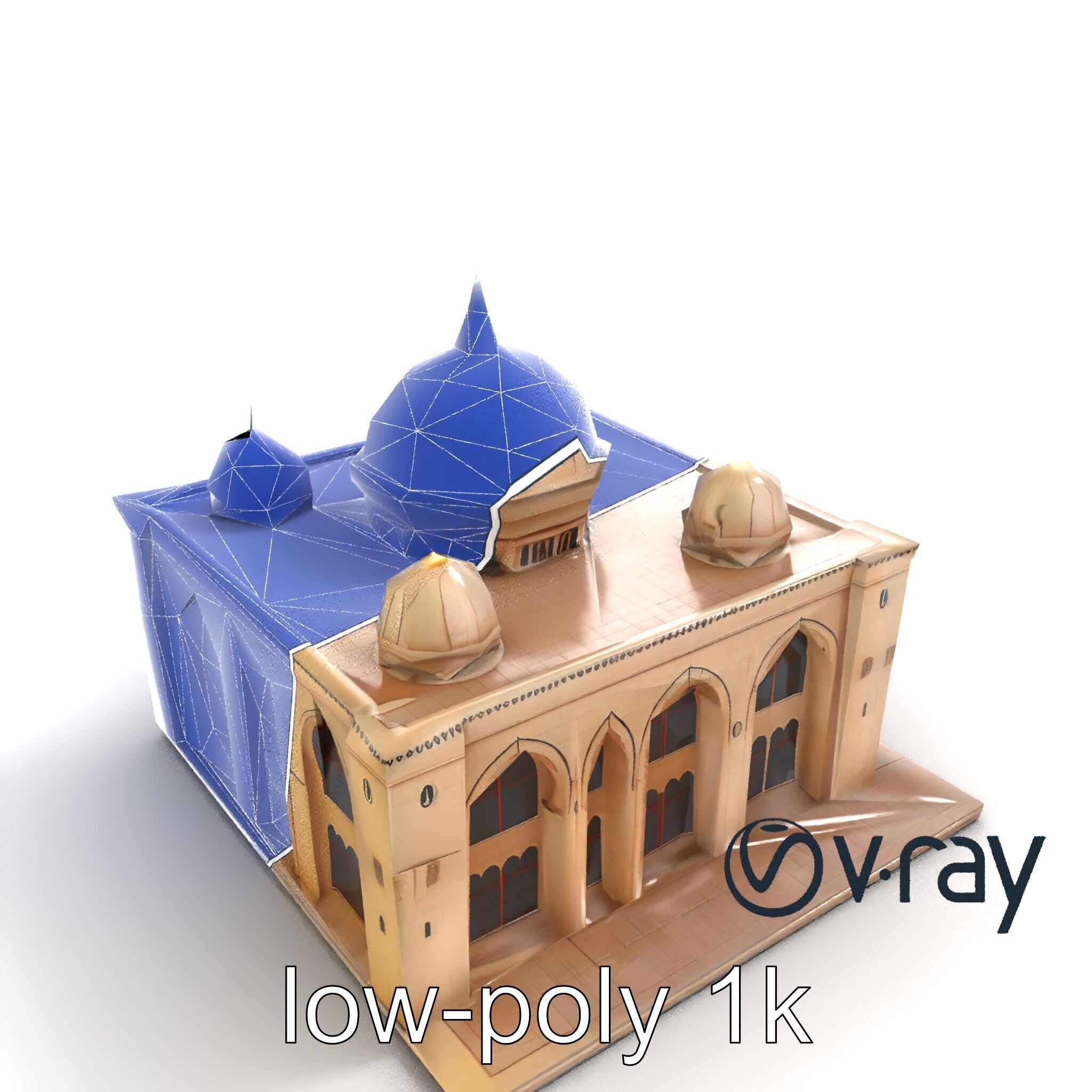 Arabic Mosque Architecture Textured Stone model pack Low-poly 3D model_28