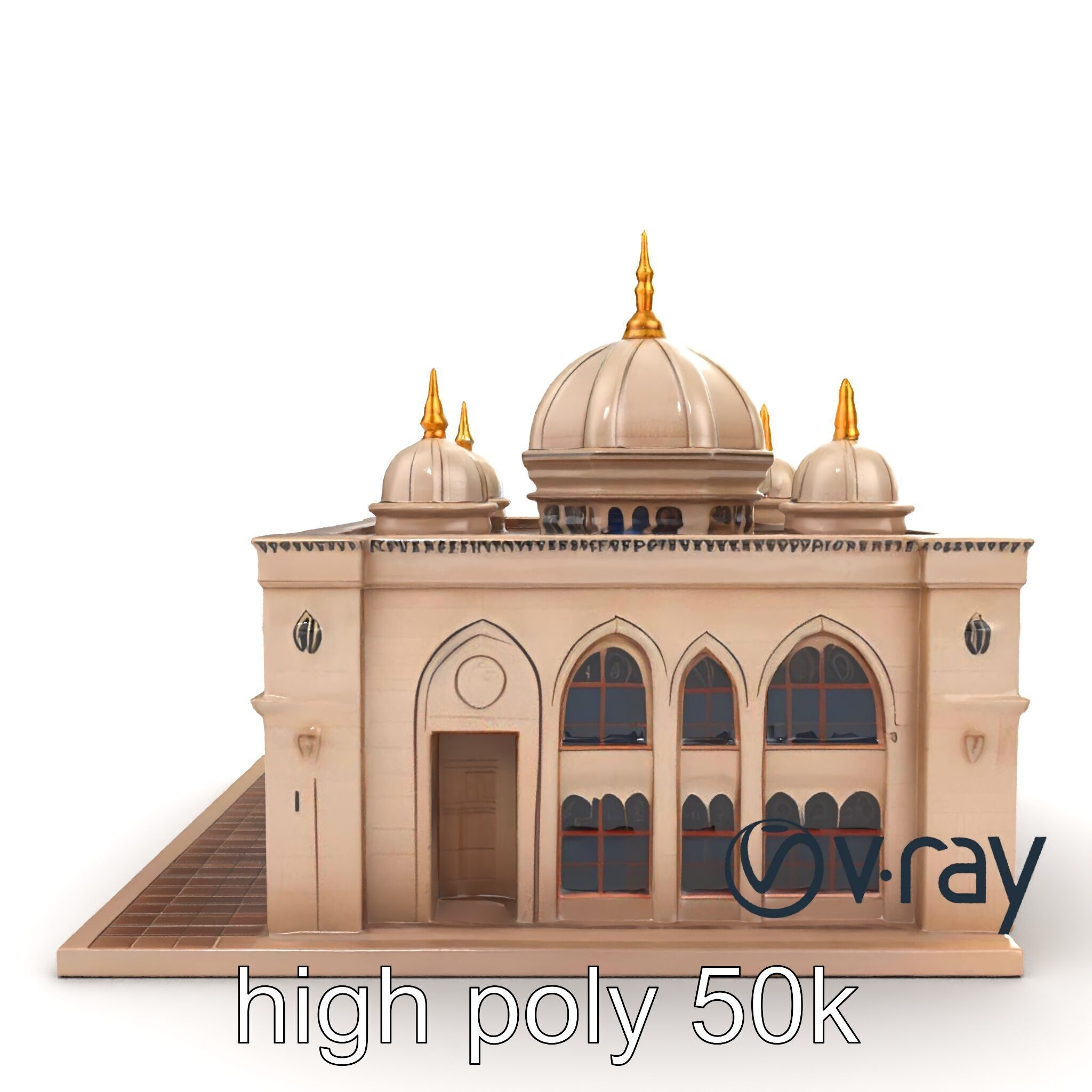 Arabic Mosque Architecture Textured Stone model pack Low-poly 3D model_11