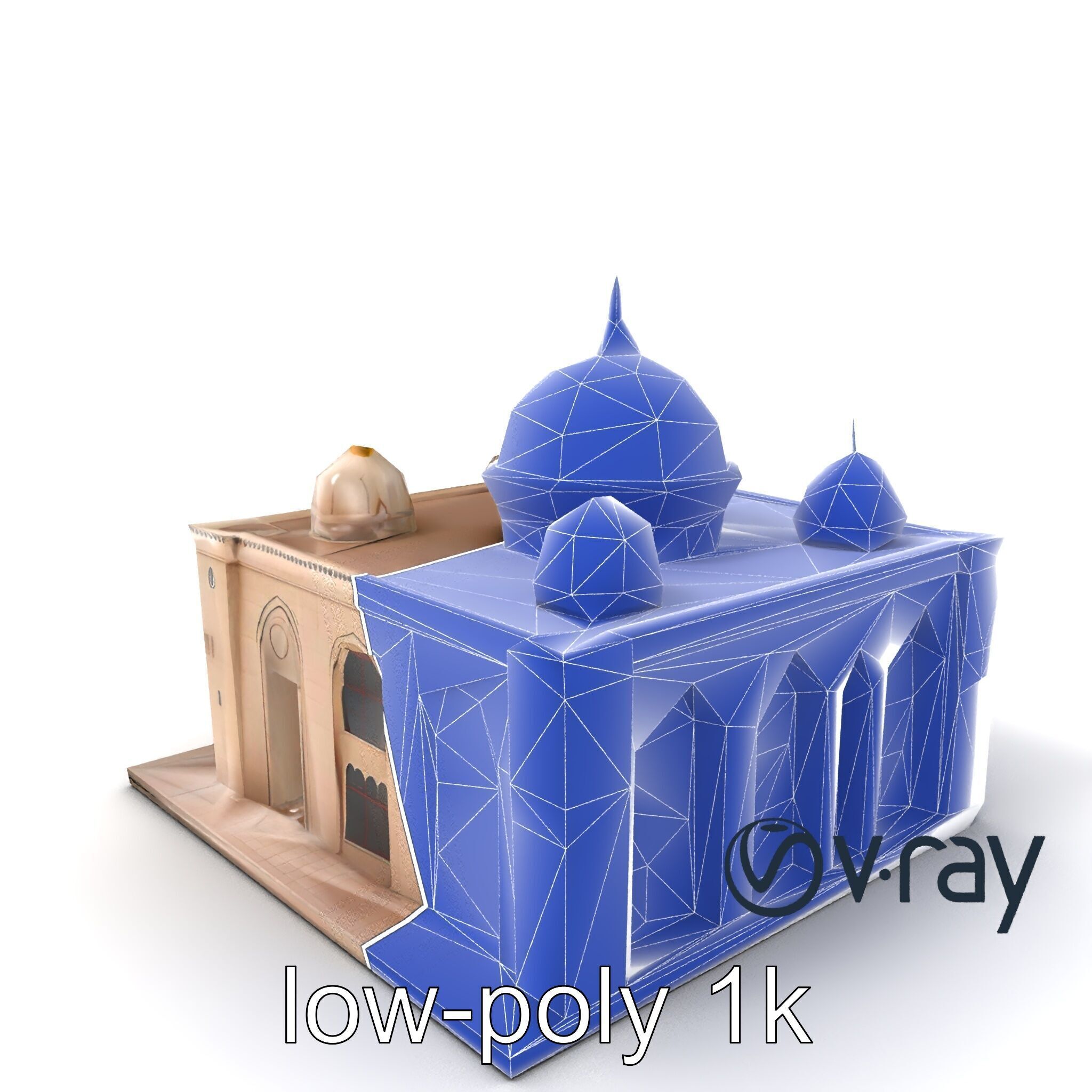 Arabic Mosque Architecture Textured Stone model pack Low-poly 3D model_5