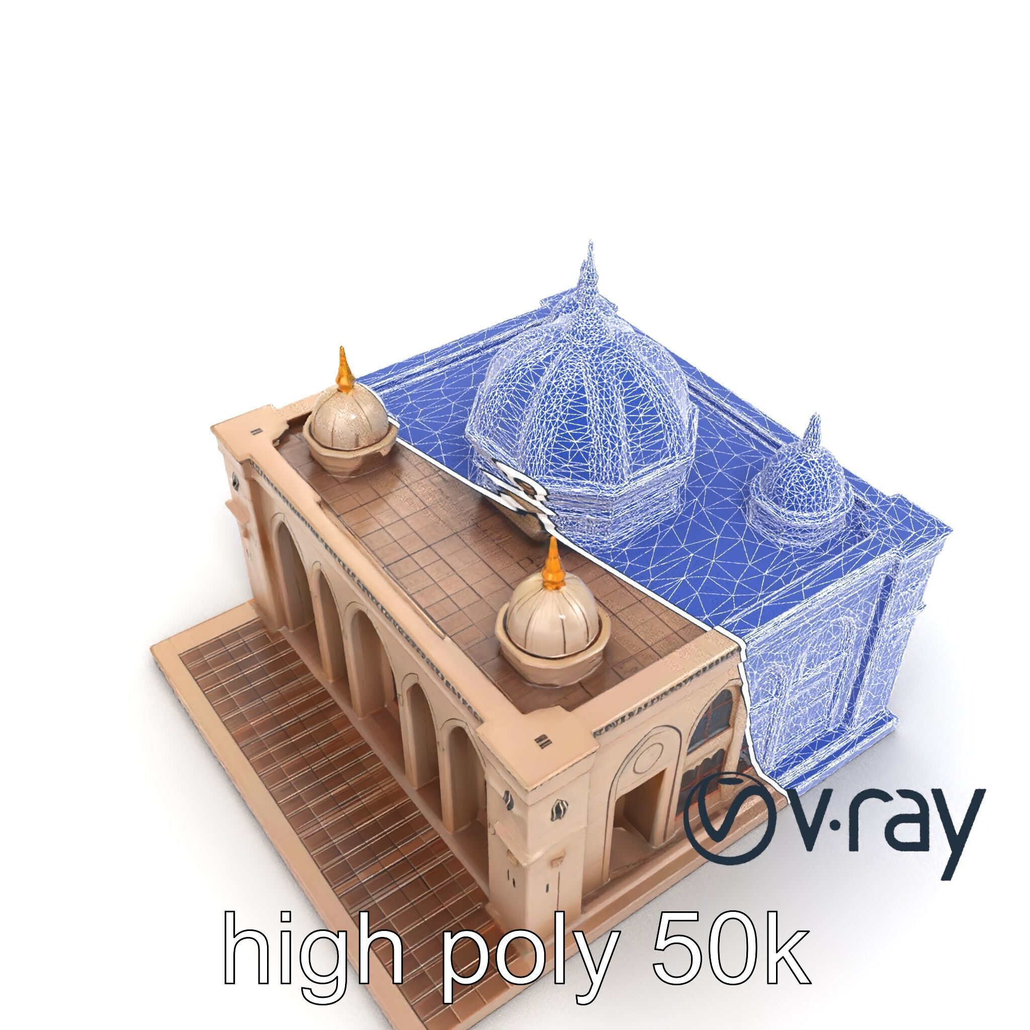 Arabic Mosque Architecture Textured Stone model pack Low-poly 3D model_21