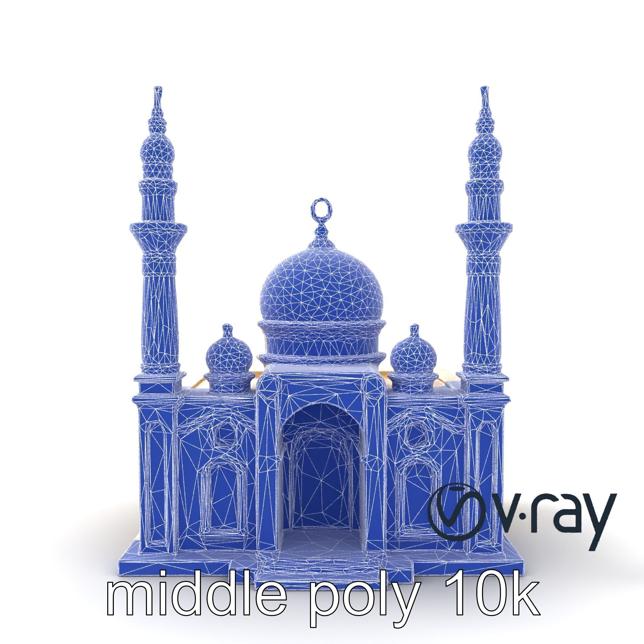 Symmetrical Stone Mosque Architecture model pack Low-poly 3D model_29