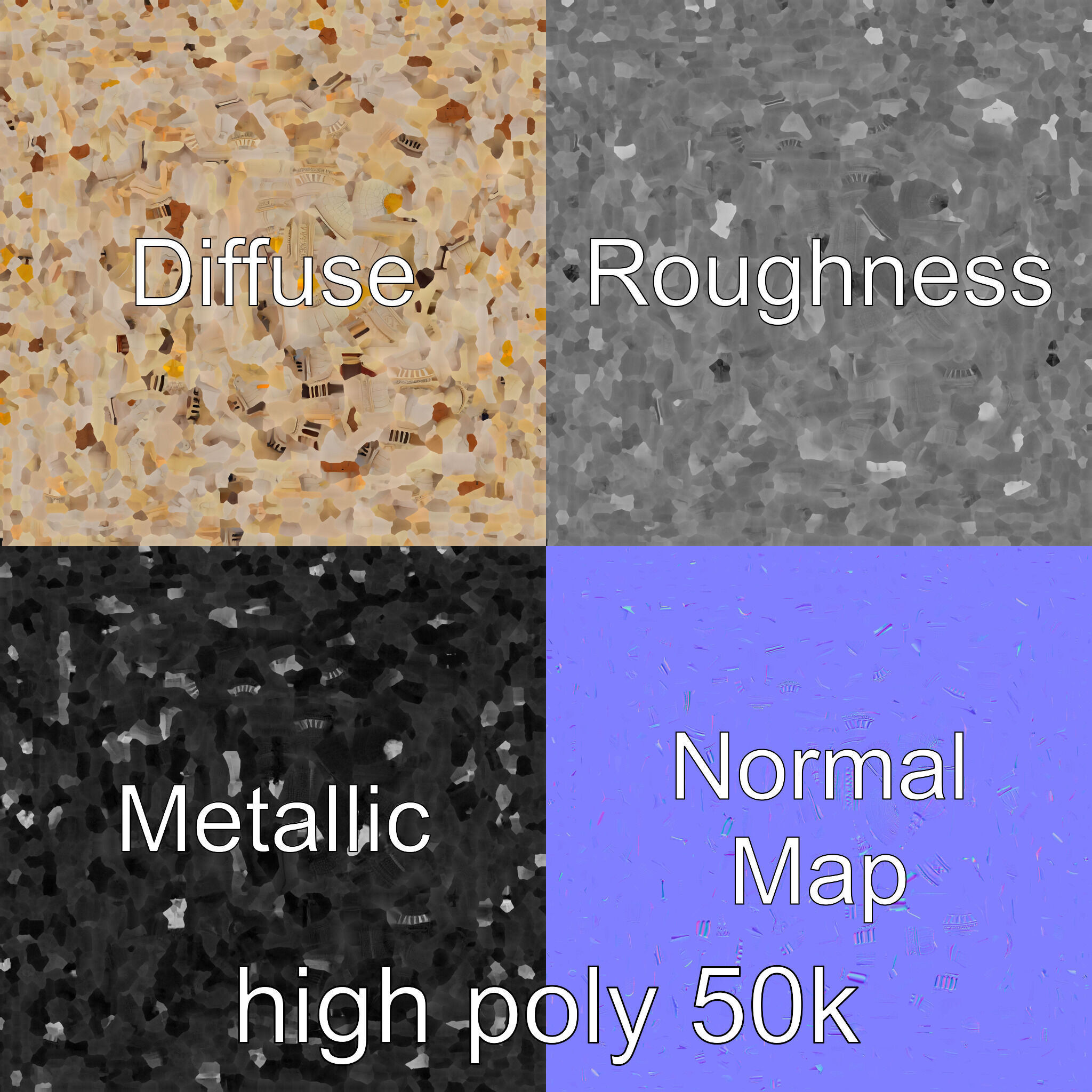 Symmetrical Stone Mosque Architecture model pack Low-poly 3D model_1