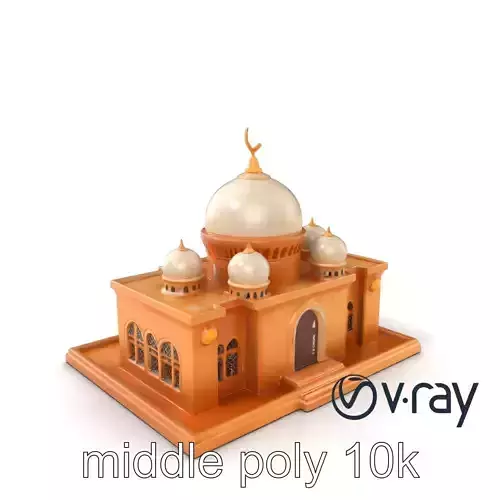 Stylized Mosque Dome Crescent model pack Low-poly 3D model