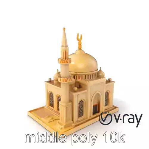 Stylized Mosque Crescent Dome Stone Texture model pack