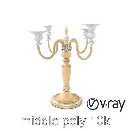 Elegant Silver Candelabra 3D Model Pack Low-poly 3D model